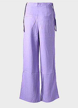 Pantalon evazat talie cu cleme talie înaltă violet COUTURIST femeie