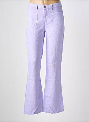 Pantalon evazat talie elastică mărime normală violet COUTURIST femeie
