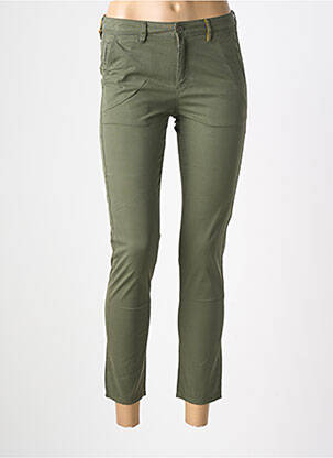 Pantalon chino țesătură poplin mărime normală verde COUTURIST femeie