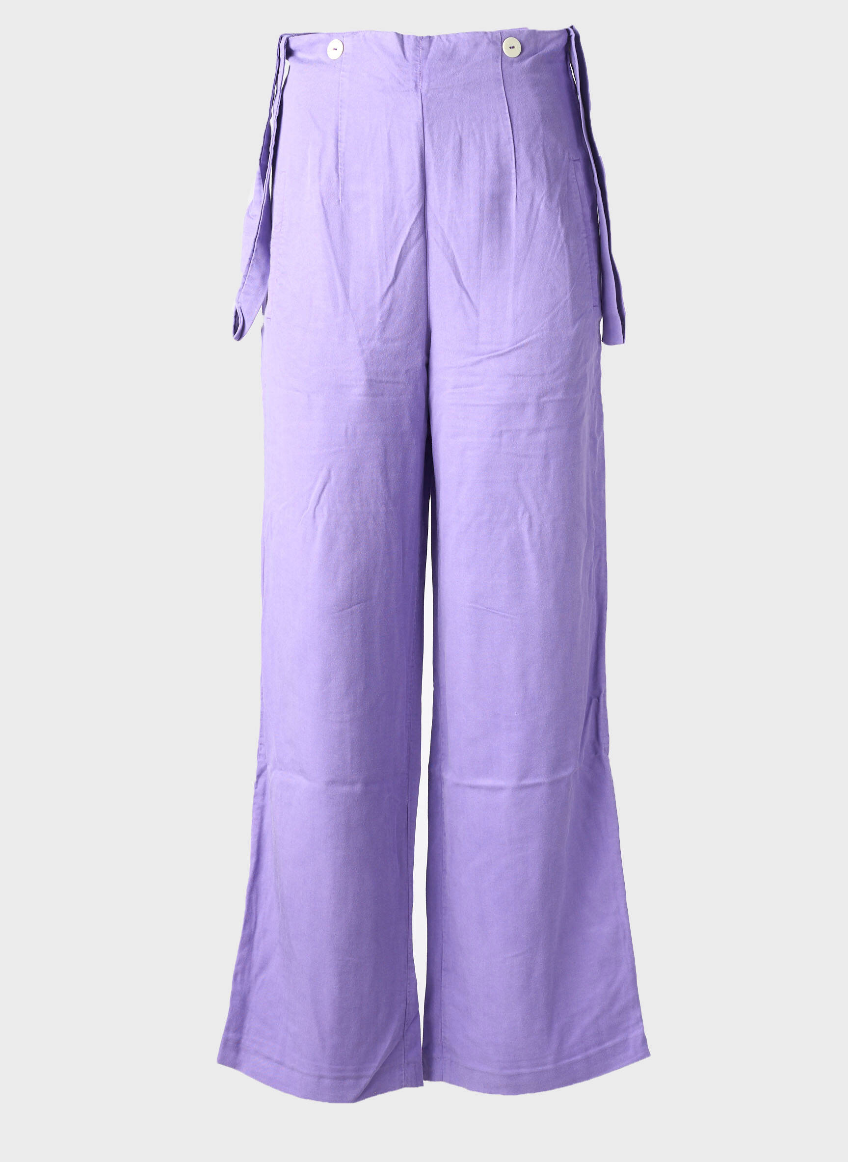 Pantalon evazat talie cu cleme talie înaltă violet COUTURIST femeie