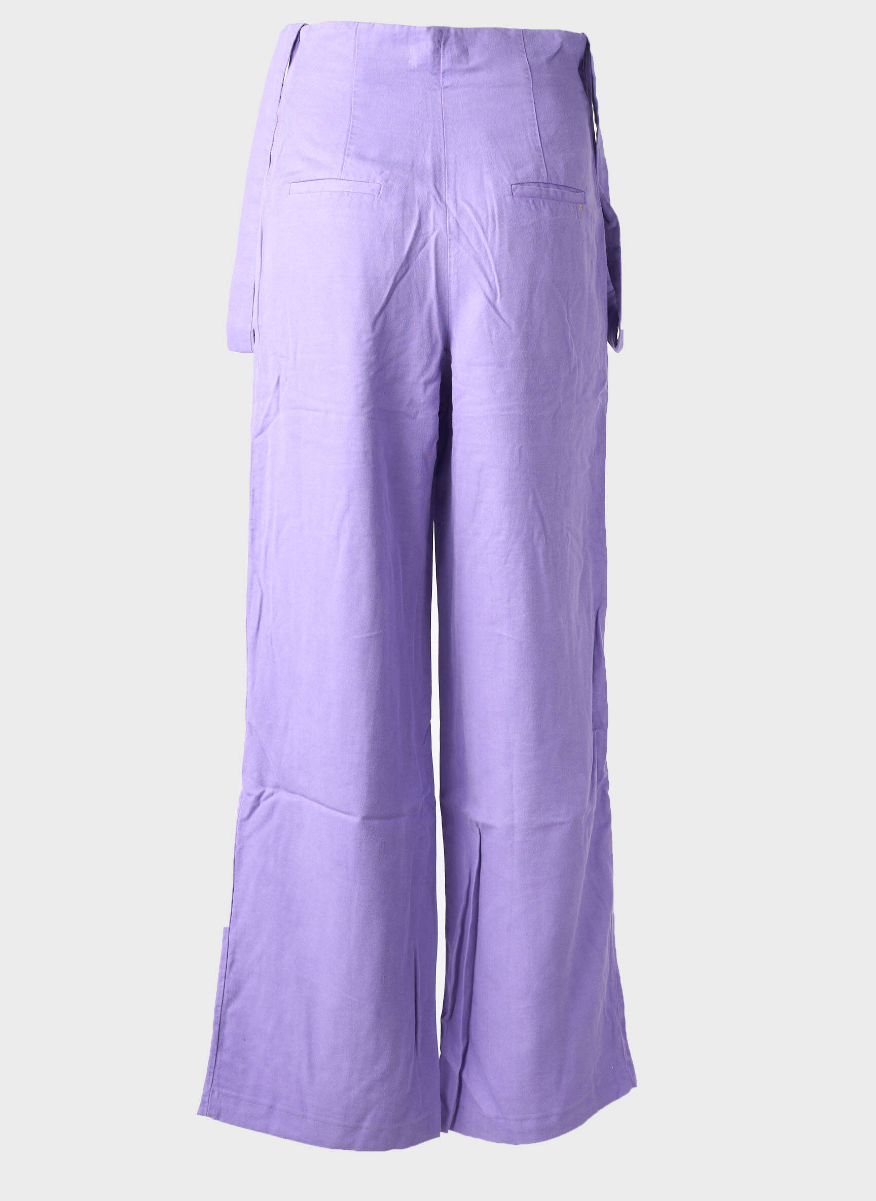 Pantalon evazat talie cu cleme talie înaltă violet COUTURIST femeie