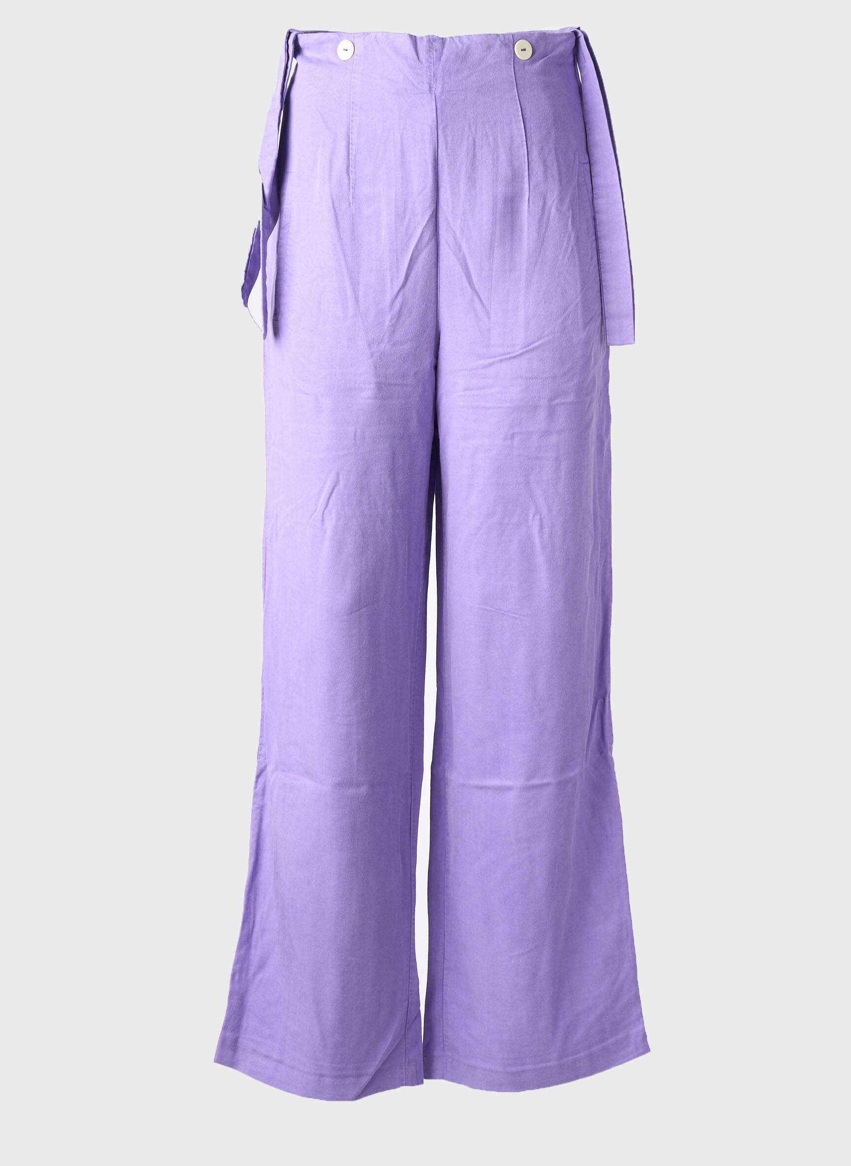 Pantalon evazat talie cu cleme talie înaltă violet COUTURIST femeie