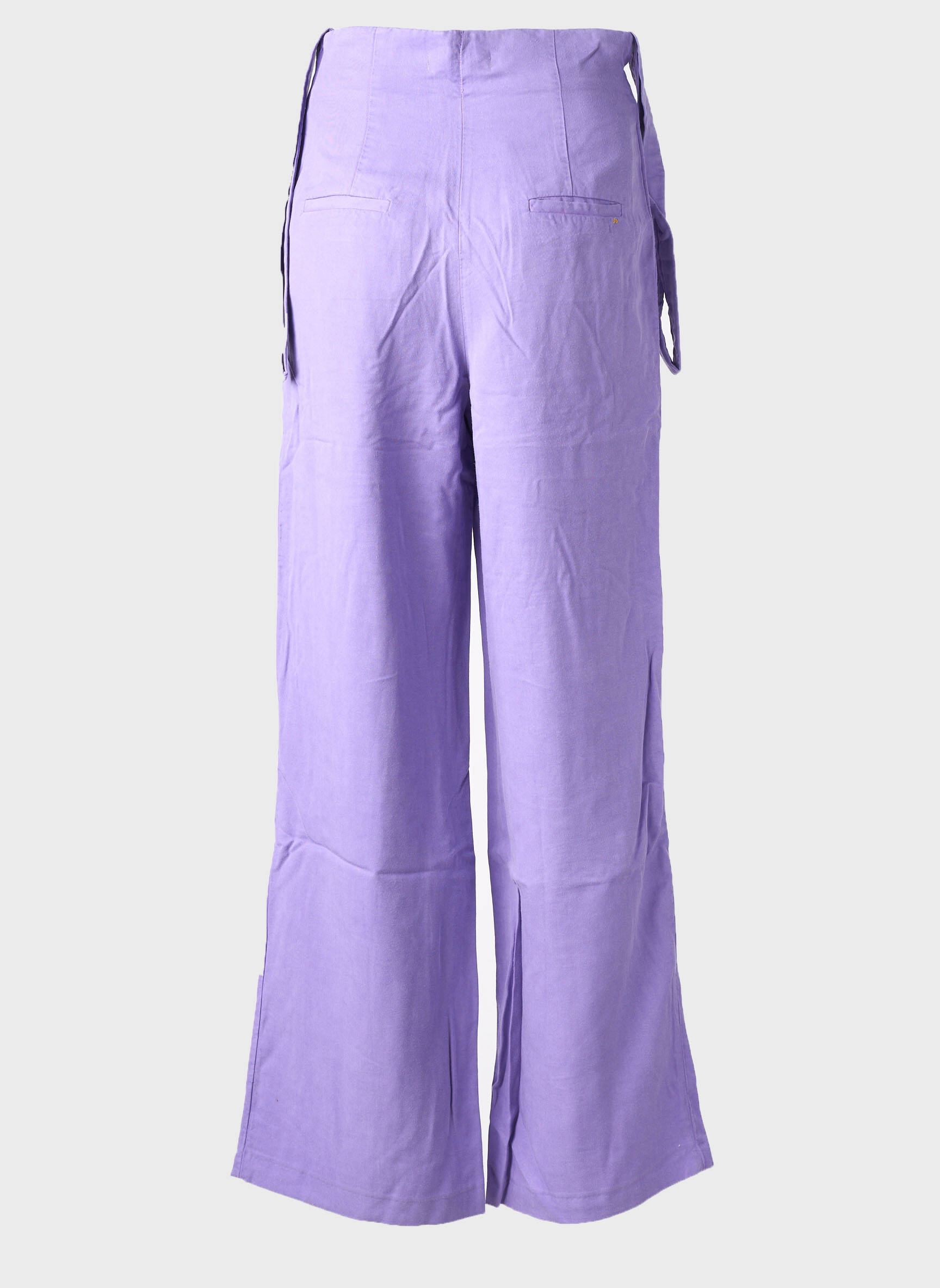 Pantalon evazat talie cu cleme talie înaltă violet COUTURIST femeie