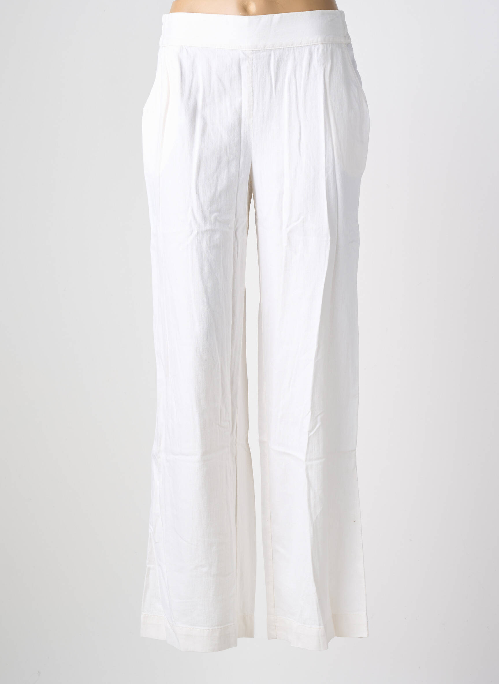 Pantalon larg țesătură crep mărime normală bej COUTURIST femeie