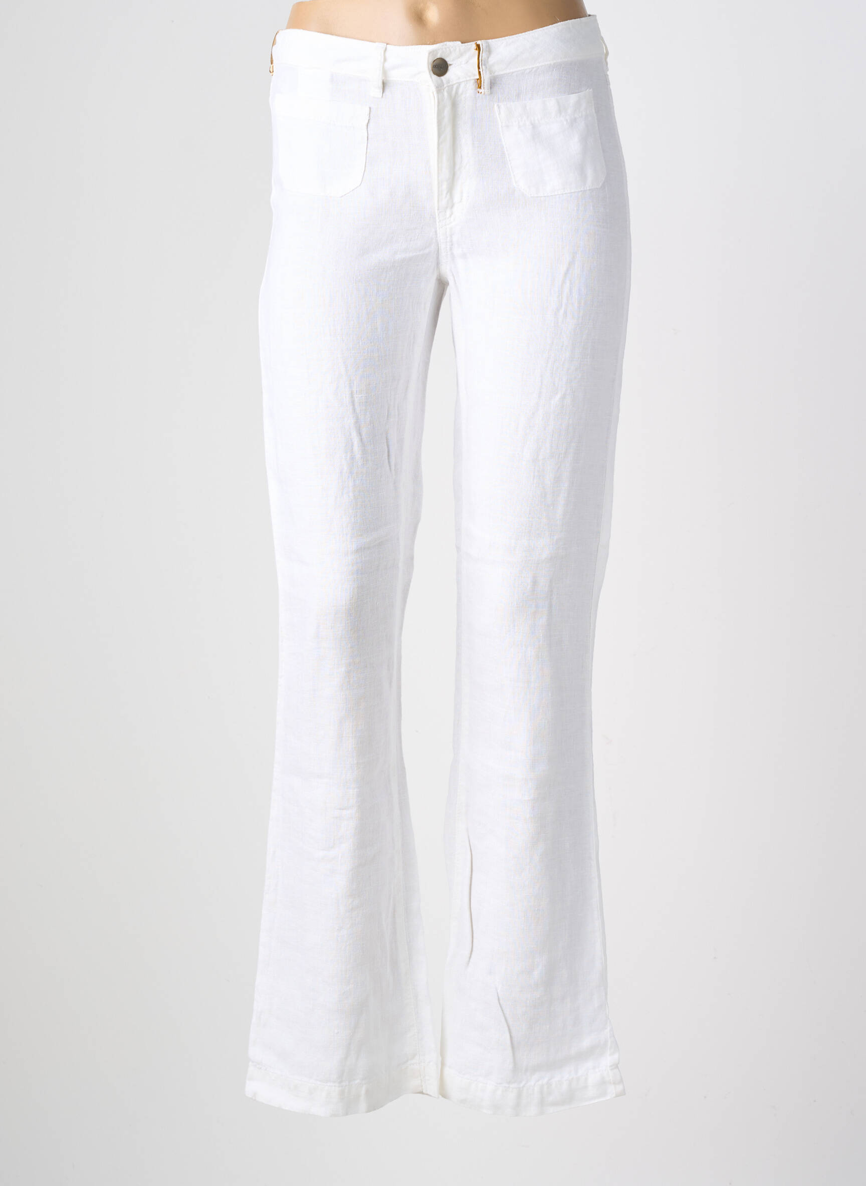 Pantalon evazat alb COUTURIST femeie