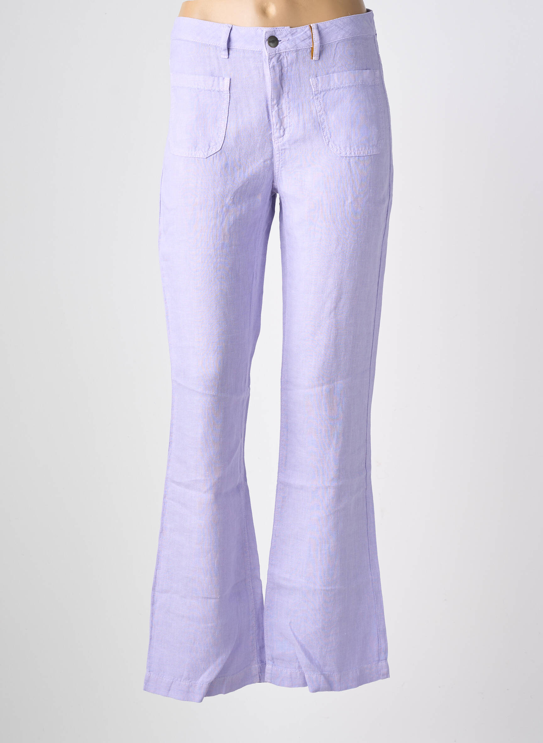 Pantalon evazat talie elastică mărime normală violet COUTURIST femeie