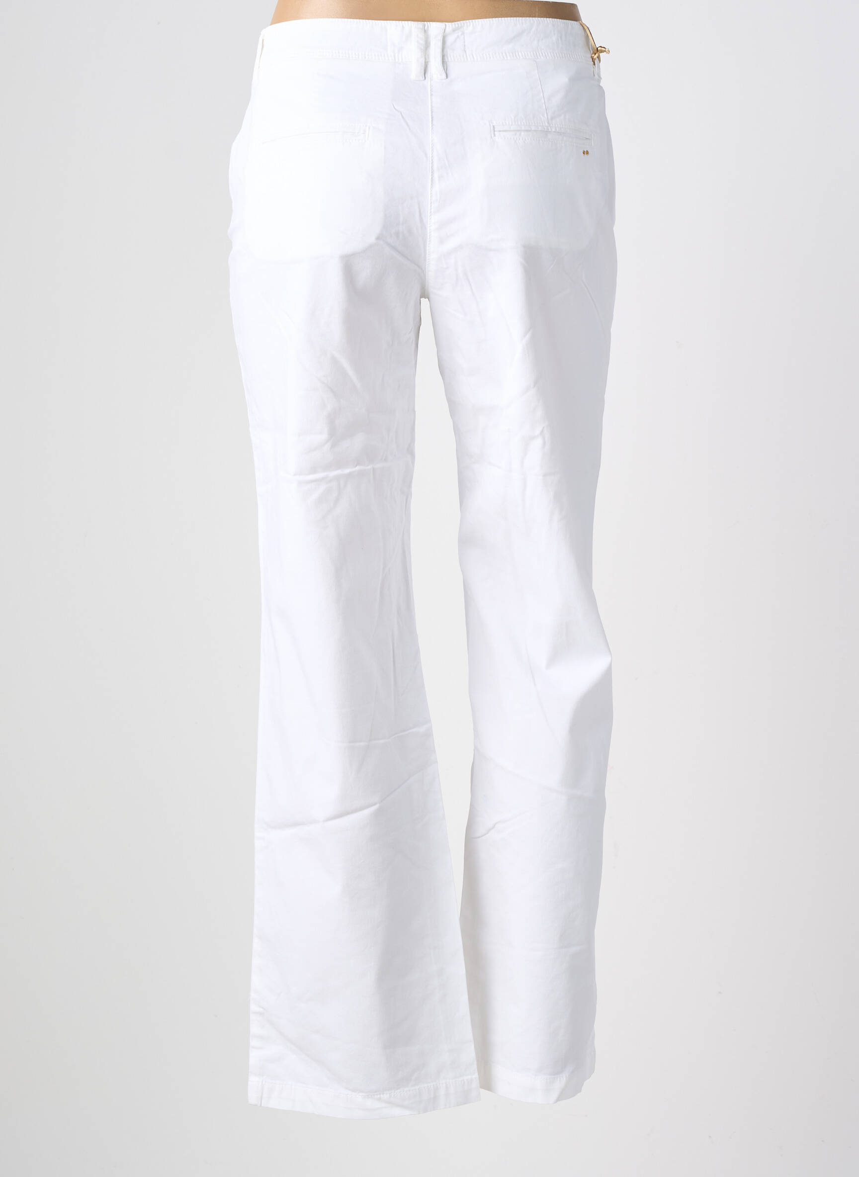 Pantalon drept țesătură poplin mărime normală alb COUTURIST femeie
