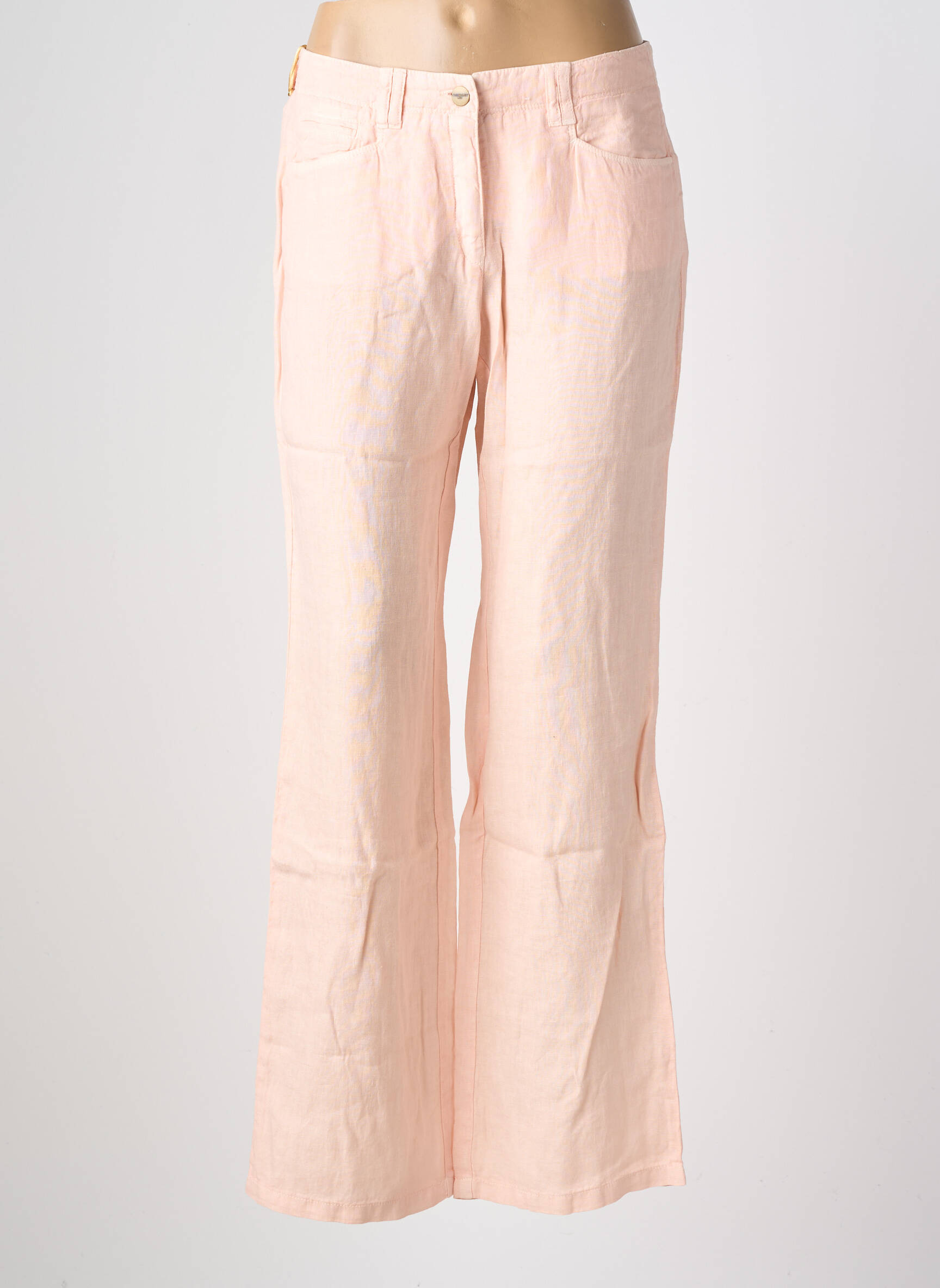 Pantalon evazat talie elastică mărime normală roz COUTURIST femeie