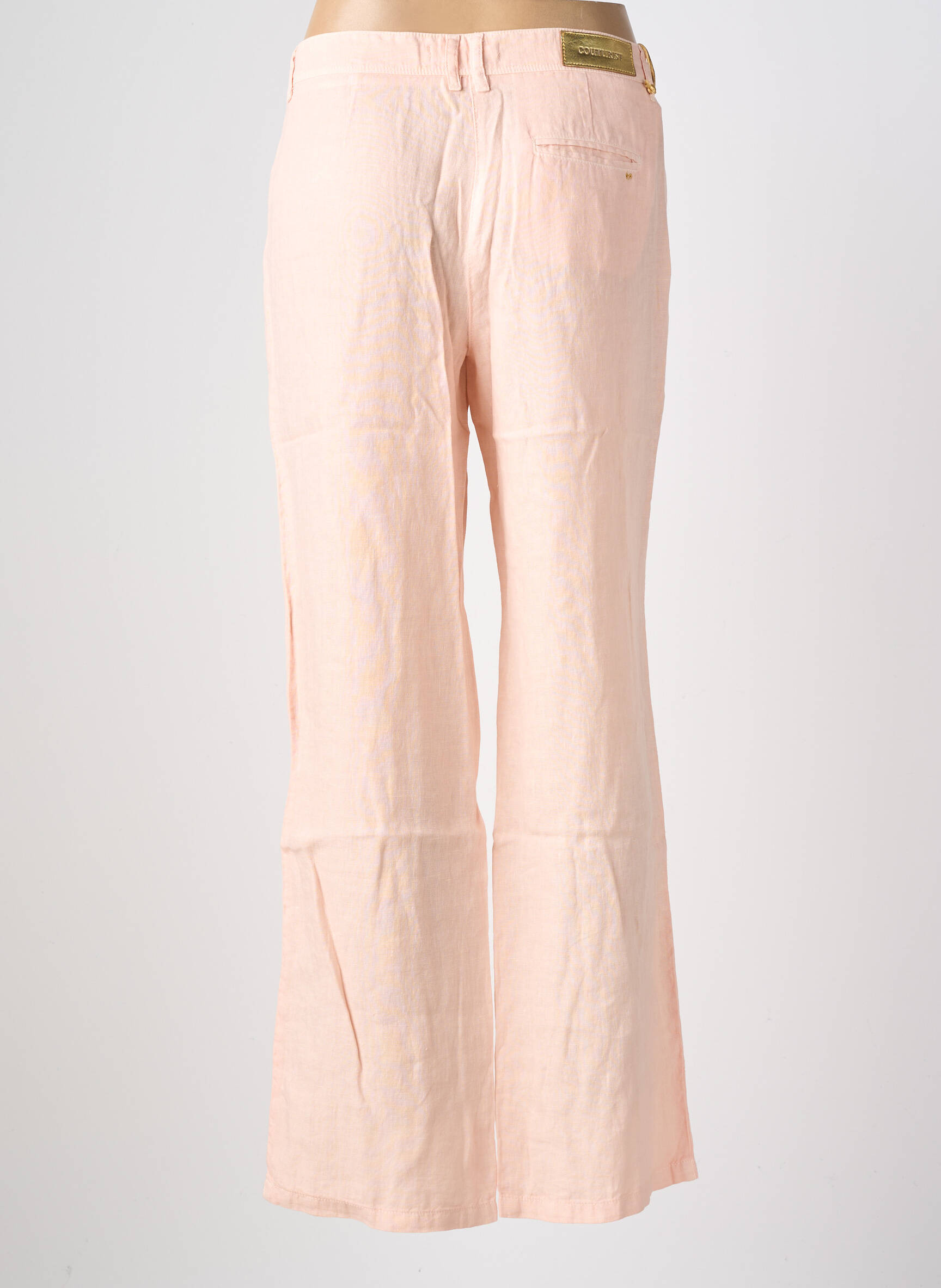 Pantalon evazat talie elastică mărime normală roz COUTURIST femeie