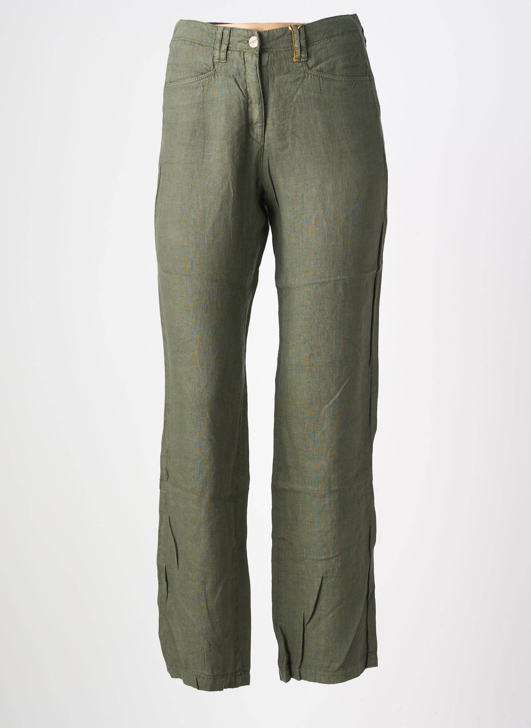 Pantalon drept țesătură crep mărime normală verde COUTURIST femeie