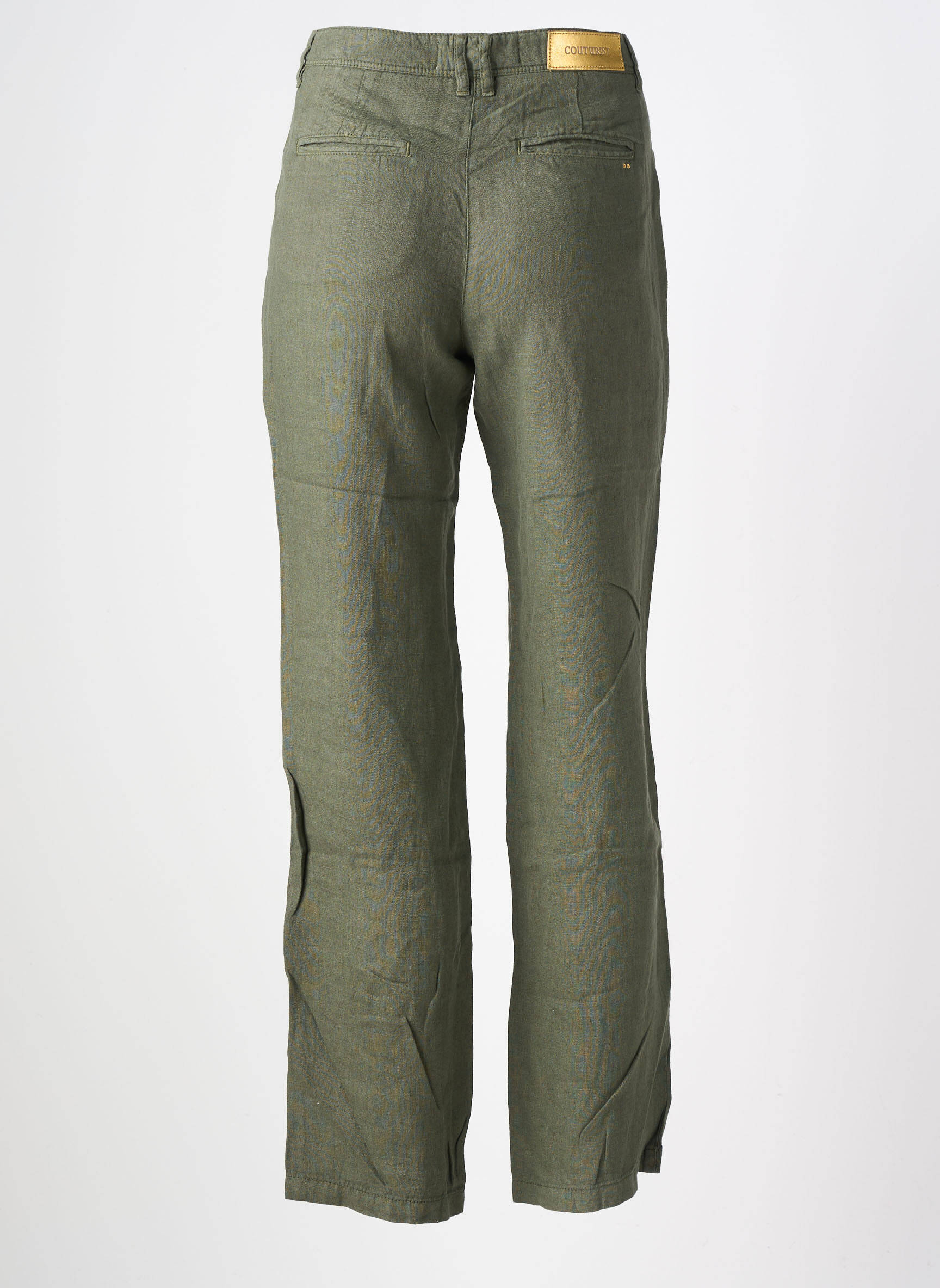 Pantalon drept țesătură crep mărime normală verde COUTURIST femeie