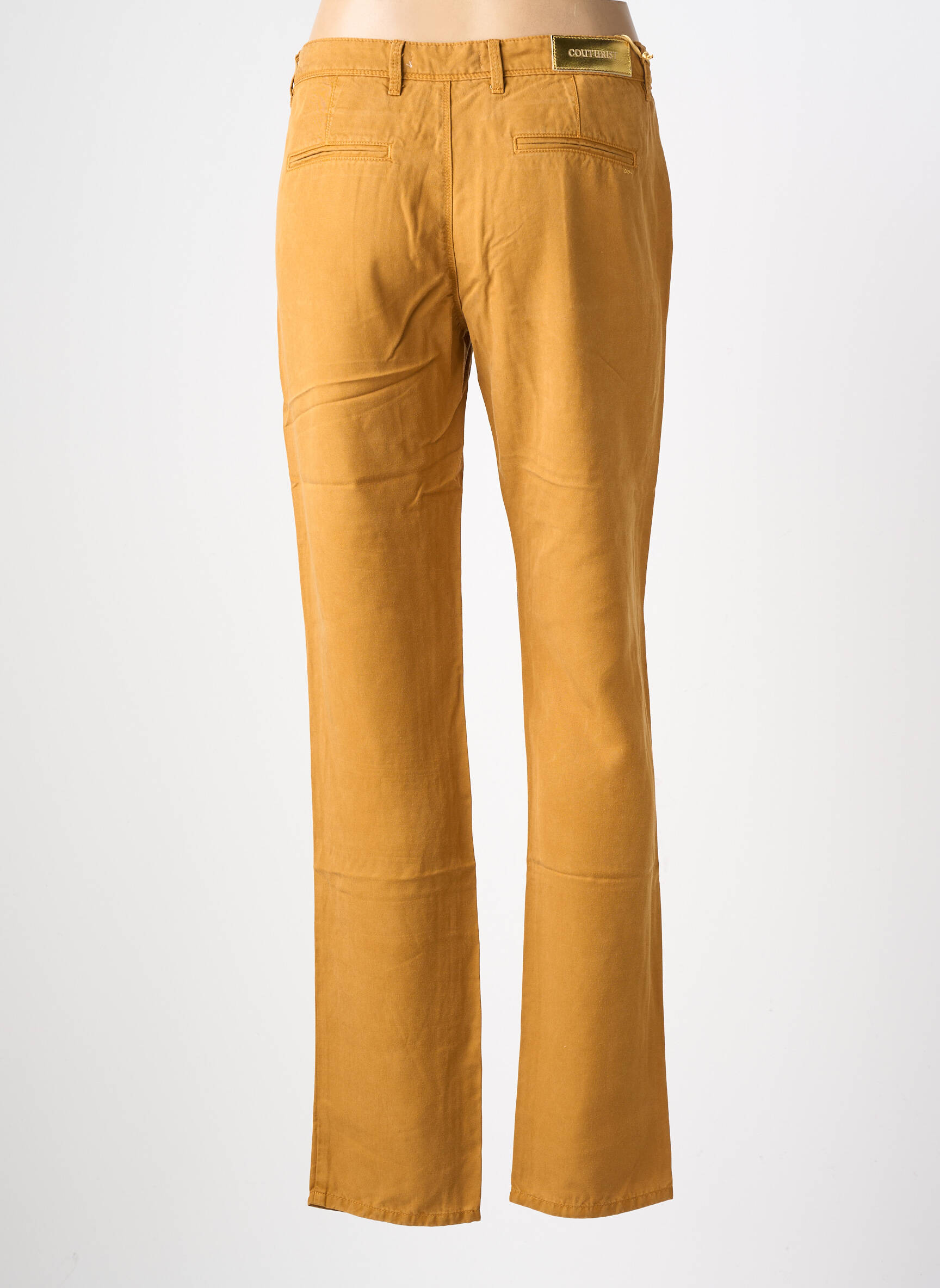 Pantalon chino țesătură poplin mărime normală galben COUTURIST femeie