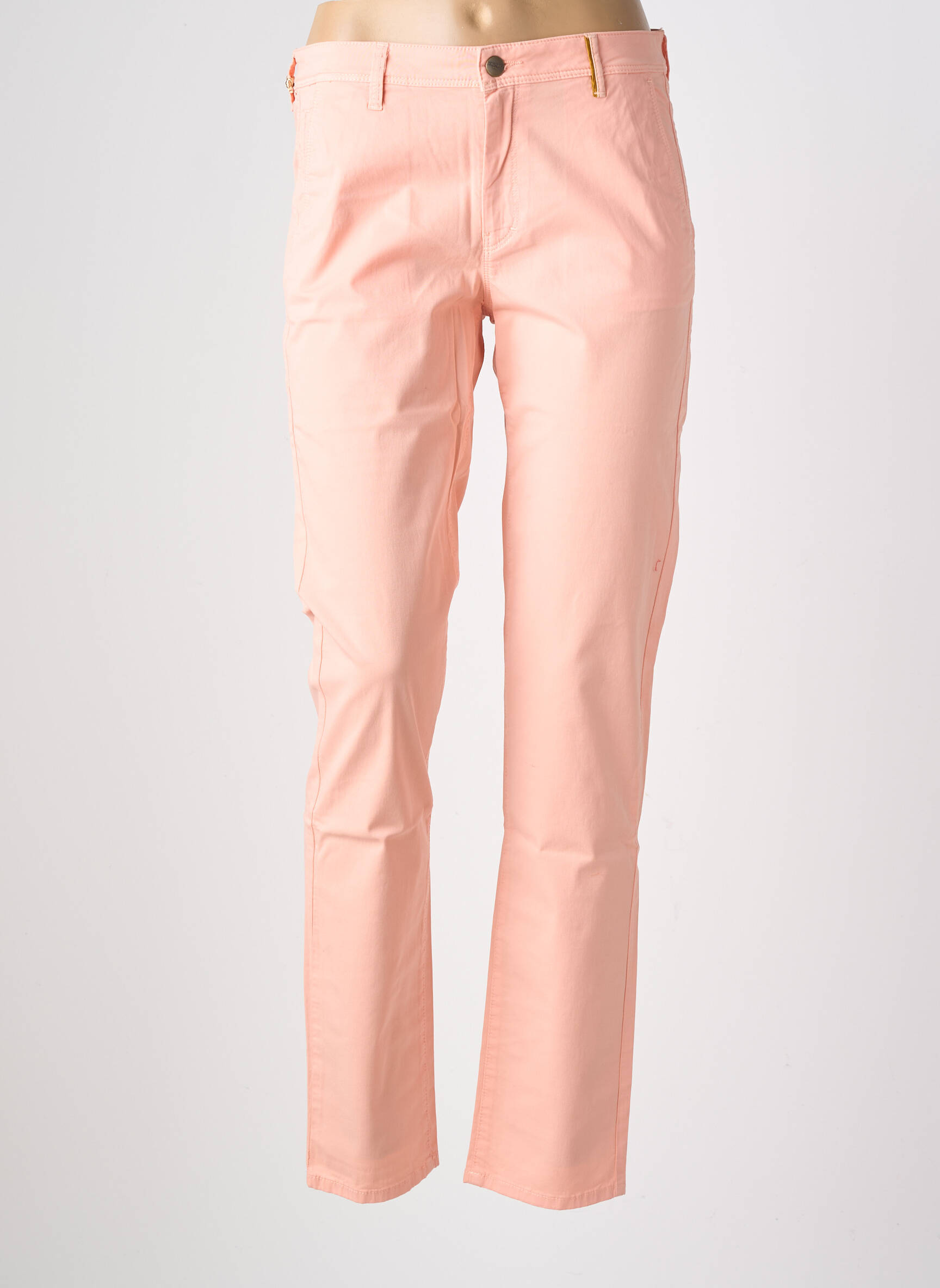 Pantalon chino țesătură poplin mărime normală roz COUTURIST femeie