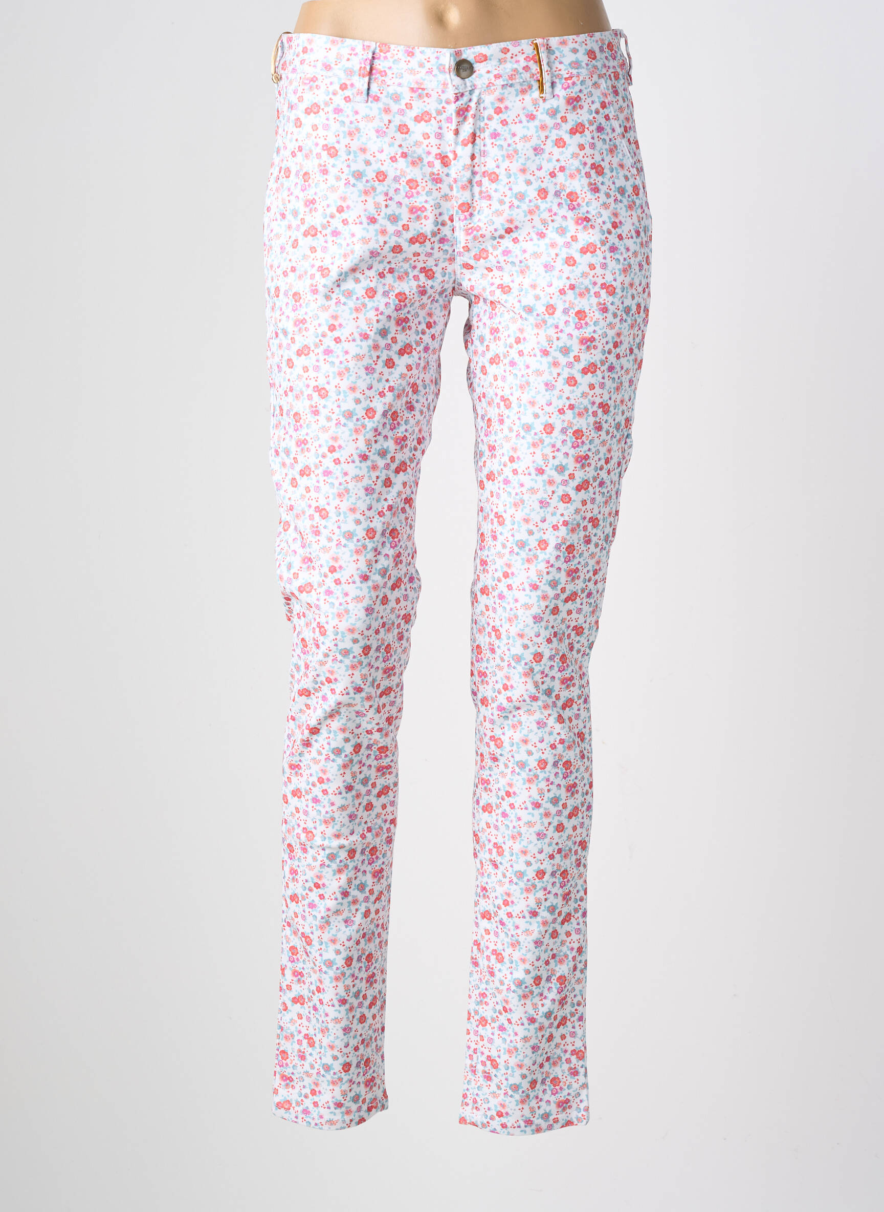 Pantalon chino țesătură poplin mărime normală portocalie COUTURIST femeie