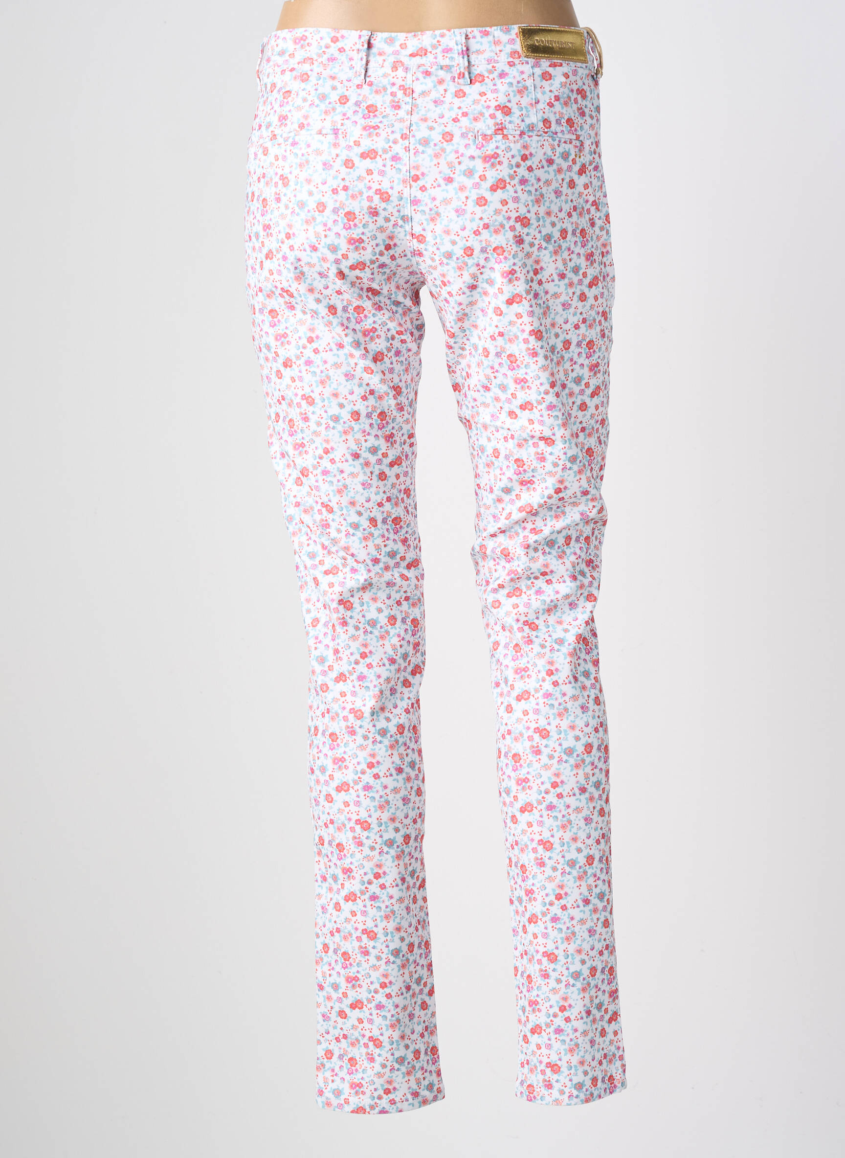 Pantalon chino țesătură poplin mărime normală portocalie COUTURIST femeie