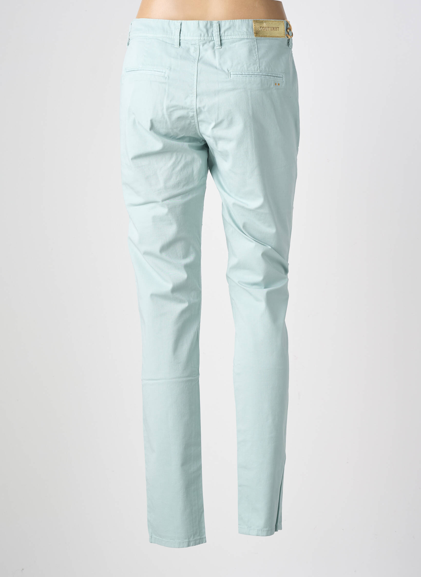 Pantalon chino țesătură poplin mărime normală verde COUTURIST femeie