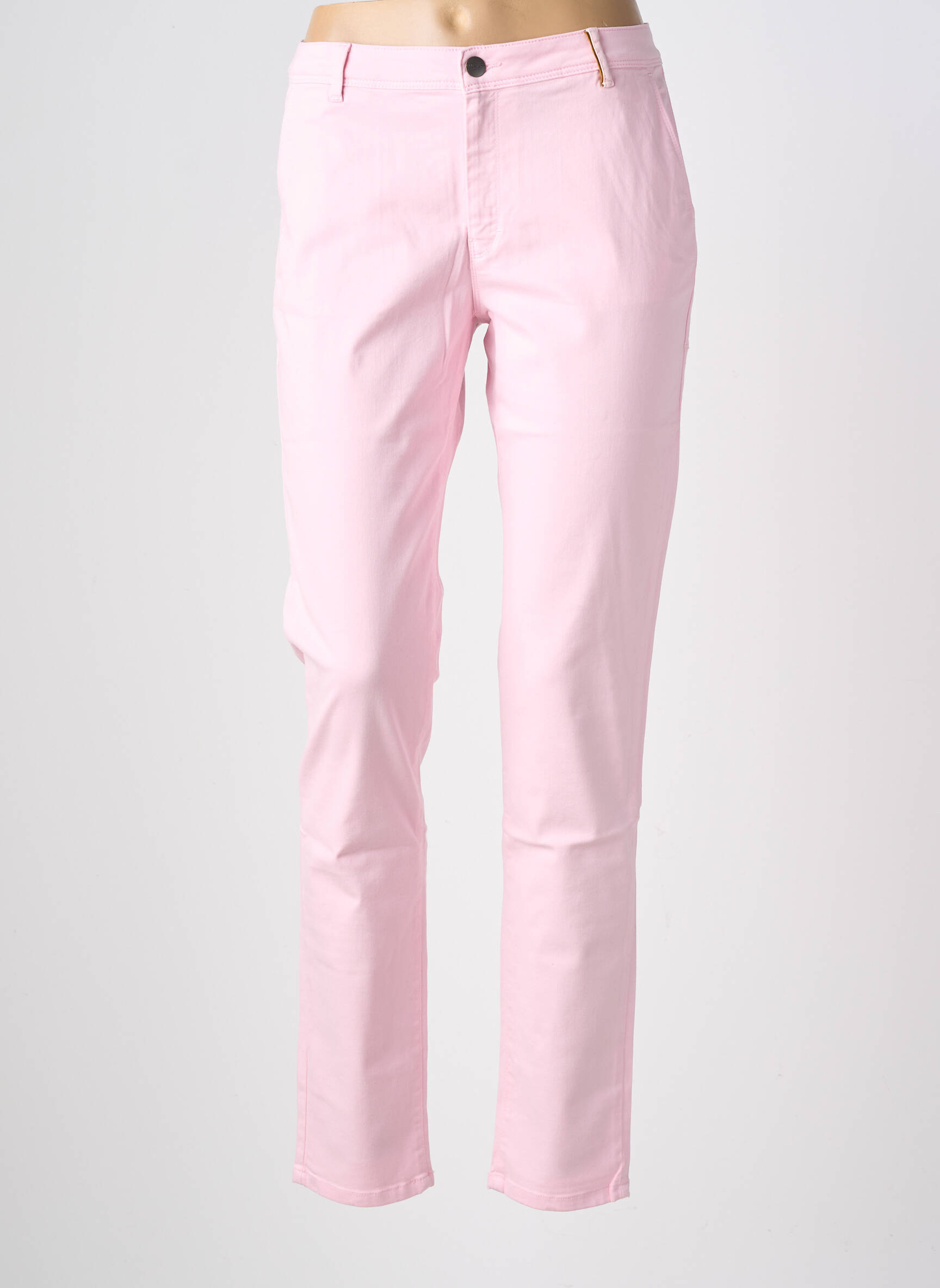 Pantalon chino țesătură poplin mărime normală roz COUTURIST femeie