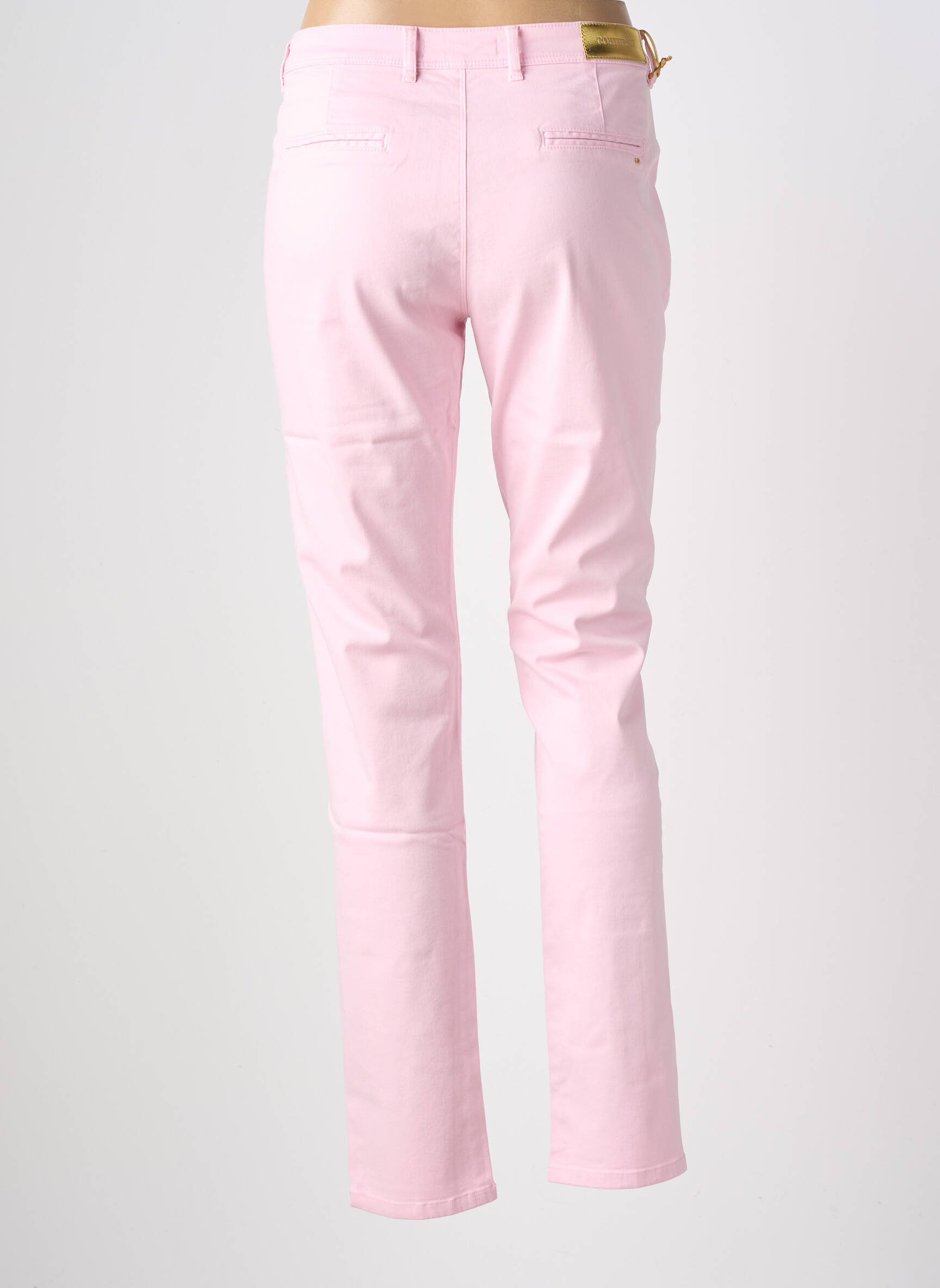 Pantalon chino țesătură poplin mărime normală roz COUTURIST femeie