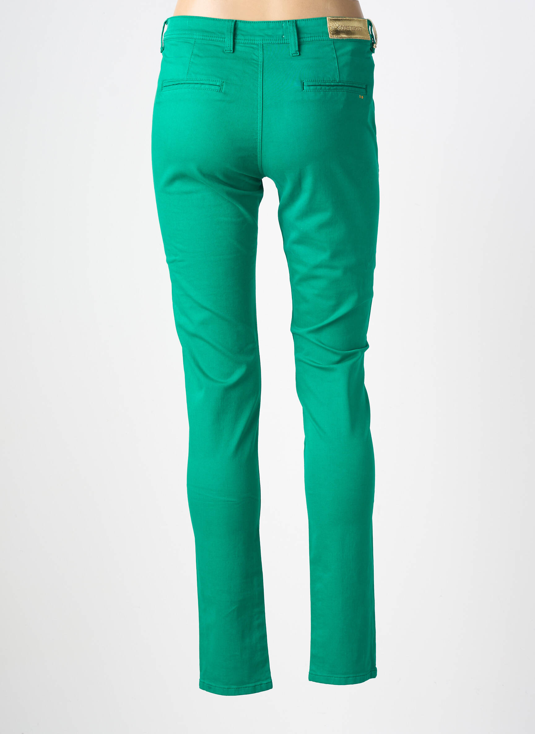Pantalon chino țesătură poplin mărime normală verde COUTURIST femeie