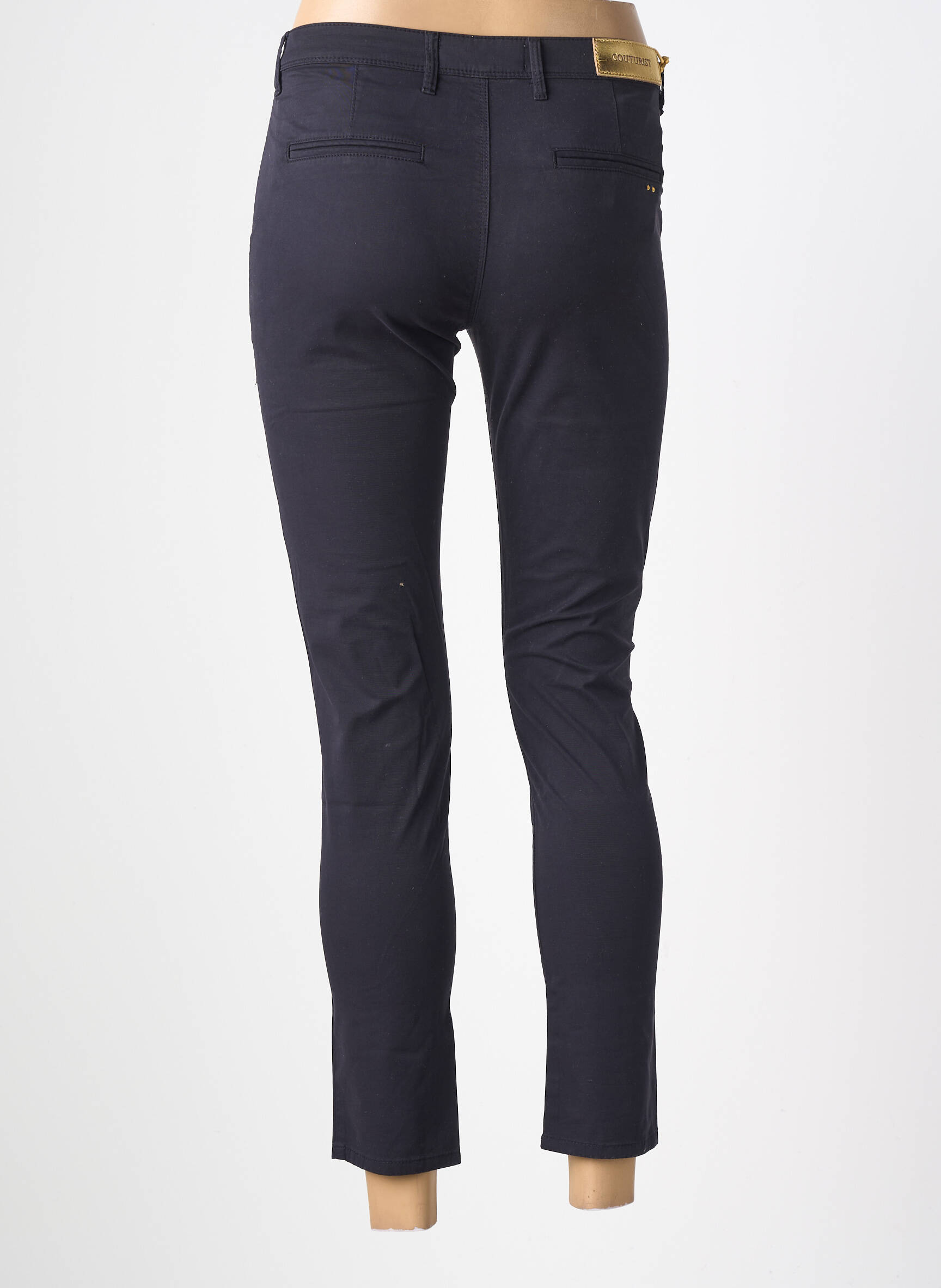 Pantalon chino țesătură poplin mărime normală negru COUTURIST femeie