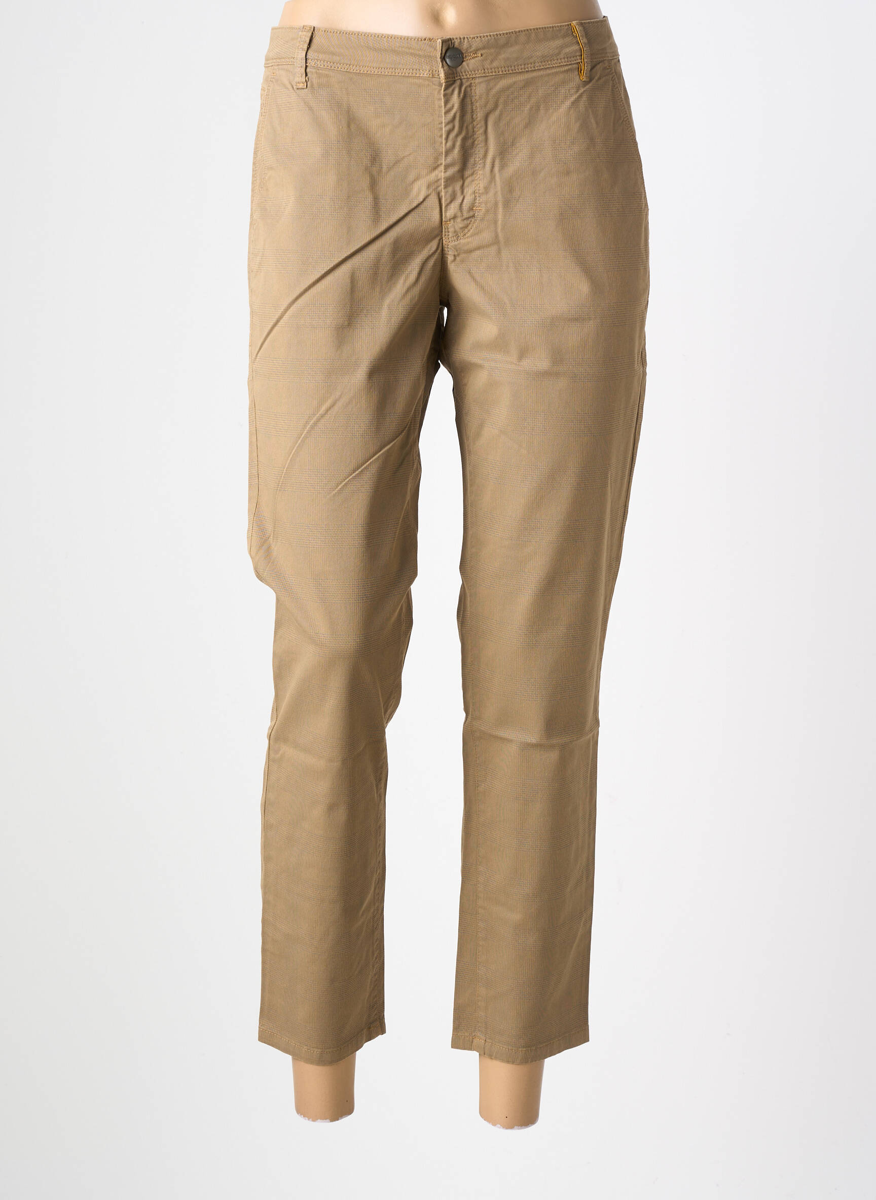Pantalon chino țesătură poplin mărime normală maro COUTURIST femeie