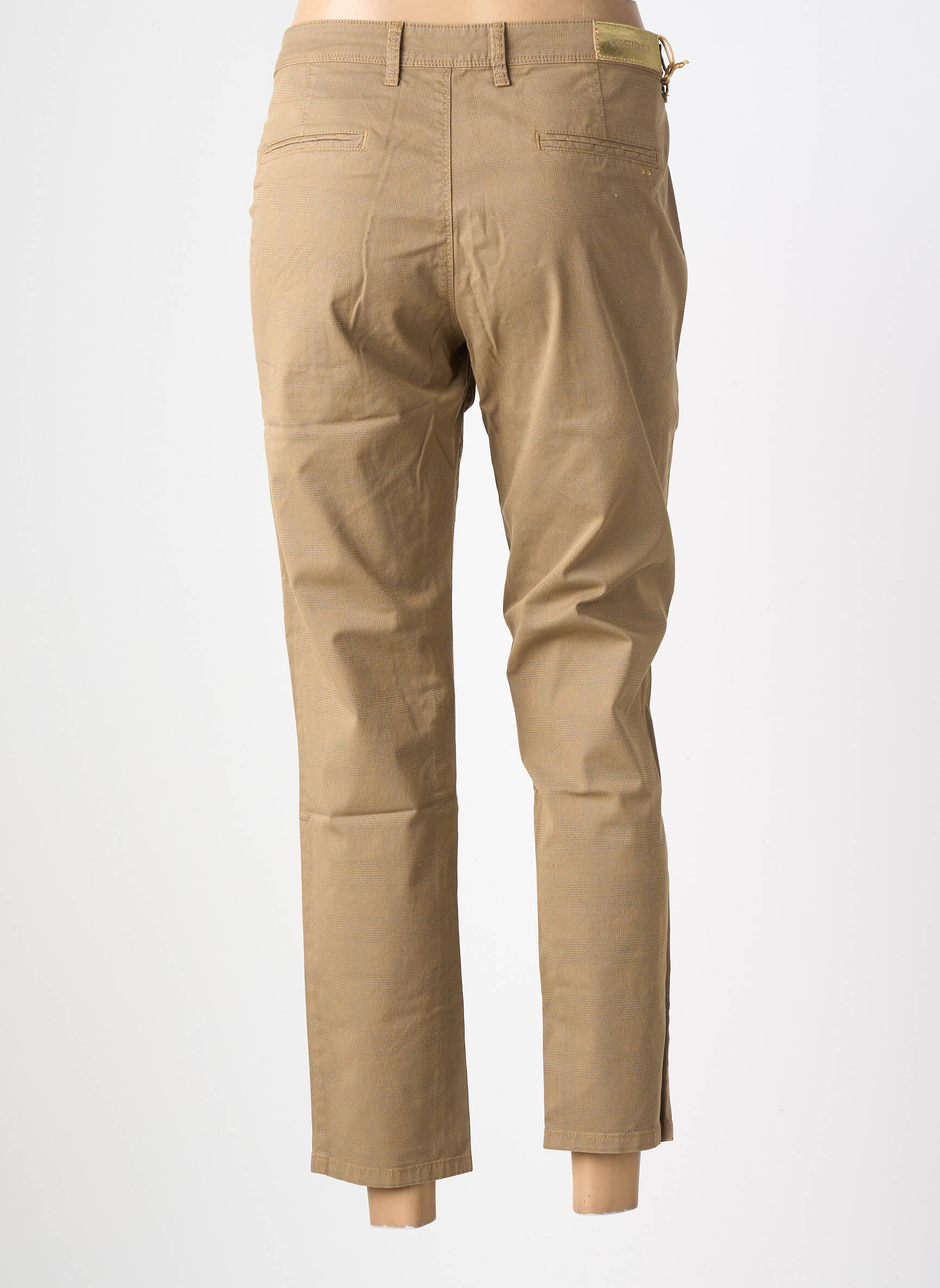 Pantalon chino țesătură poplin mărime normală maro COUTURIST femeie