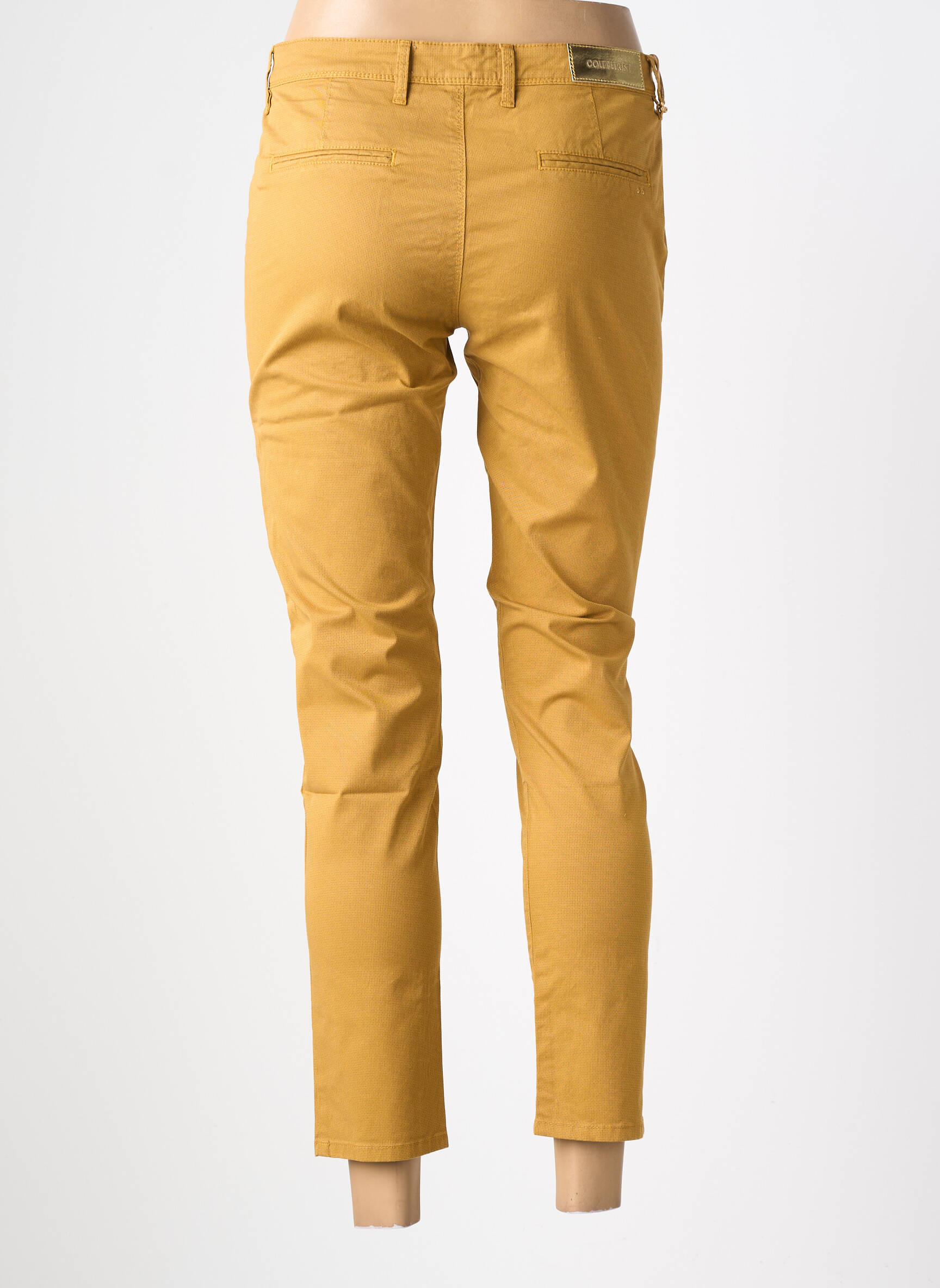 Pantalon chino țesătură poplin mărime normală galben COUTURIST femeie