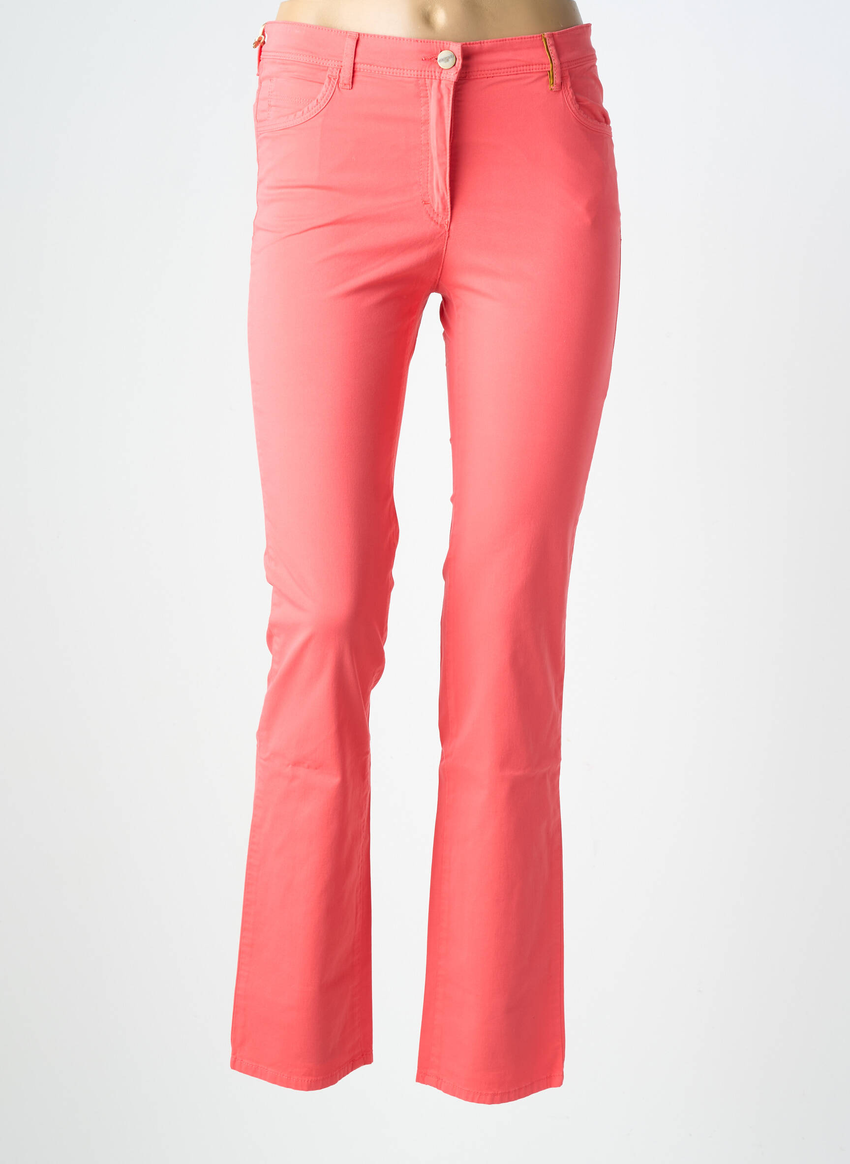 Pantalon drept elasticitate mărime normală portocalie COUTURIST femeie