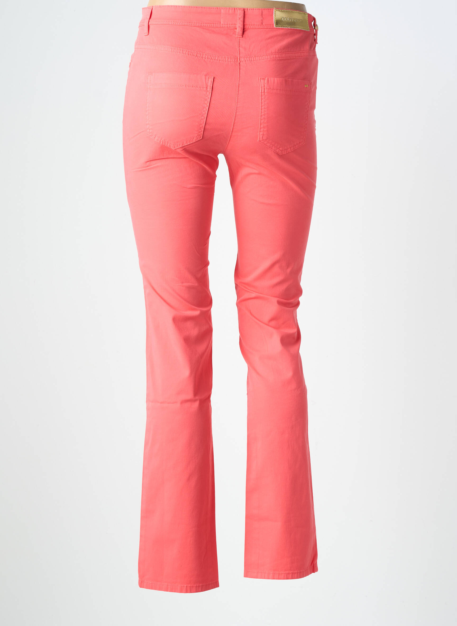 Pantalon drept elasticitate mărime normală portocalie COUTURIST femeie