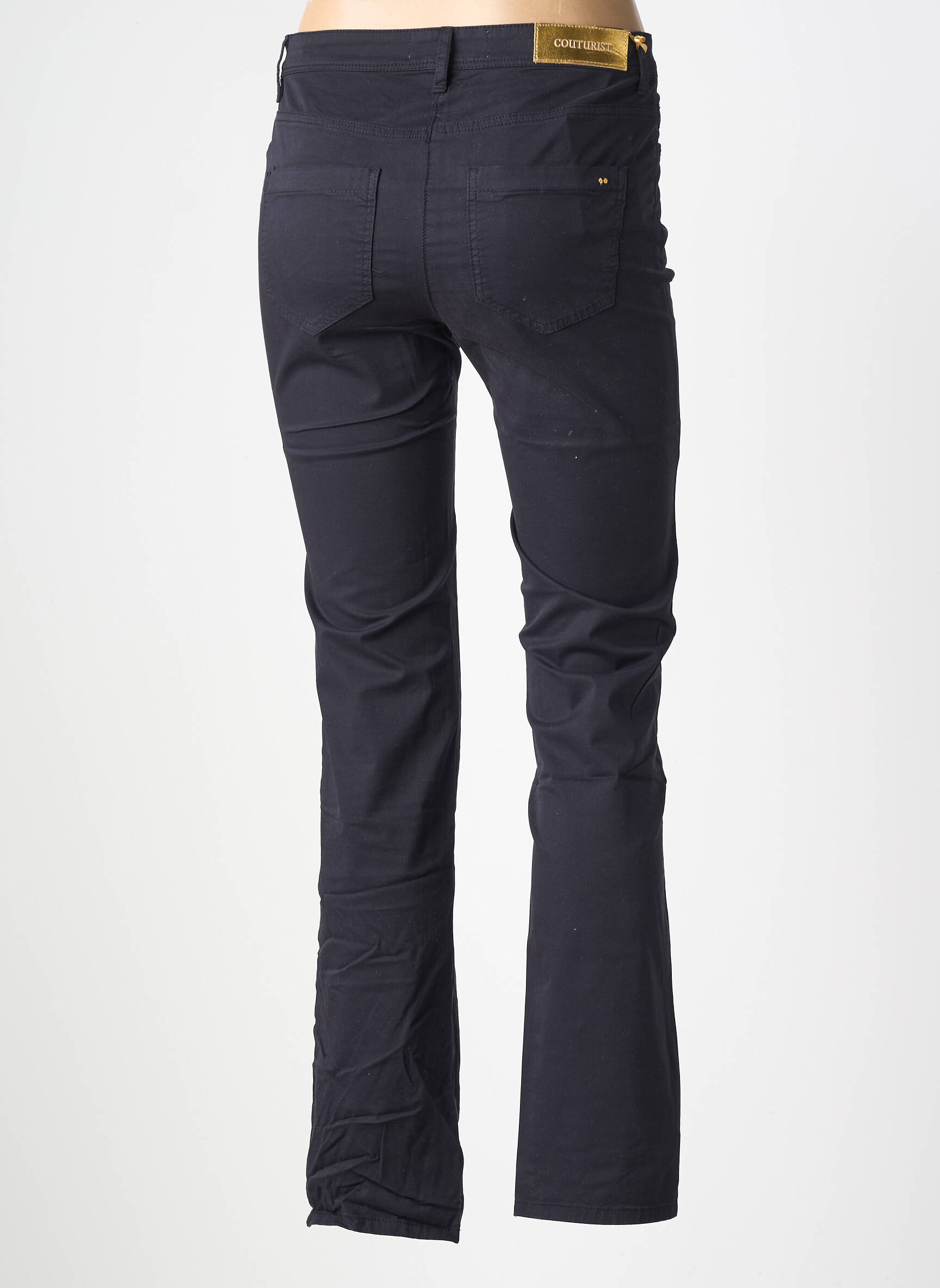 Pantalon drept elasticitate mărime normală negru COUTURIST femeie