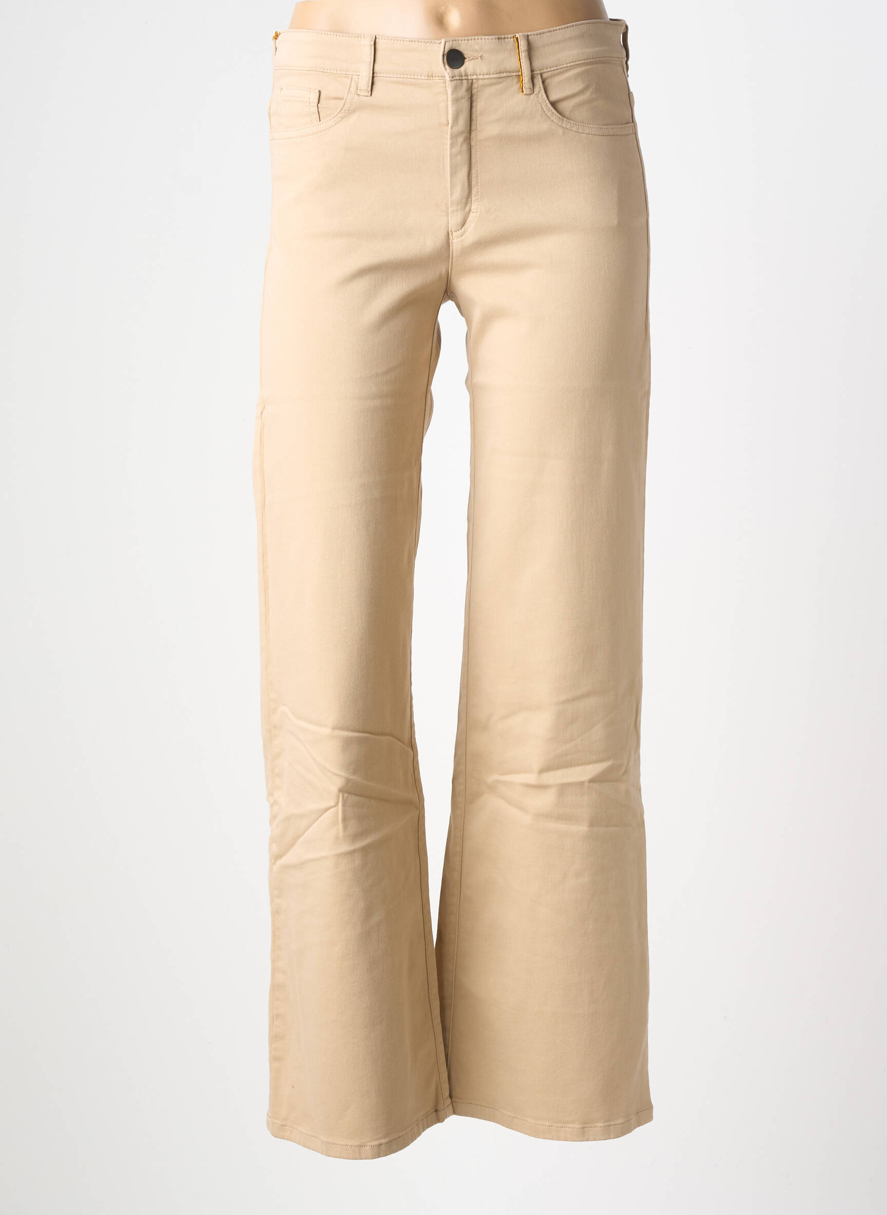 Pantalon drept elasticitate mărime normală bej COUTURIST femeie