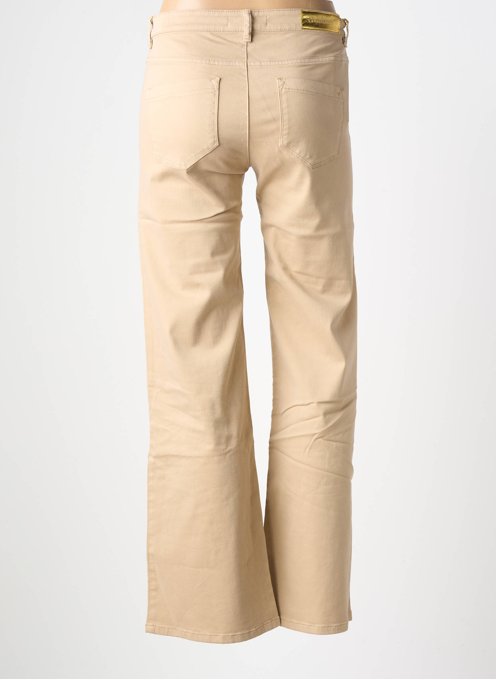 Pantalon drept elasticitate mărime normală bej COUTURIST femeie