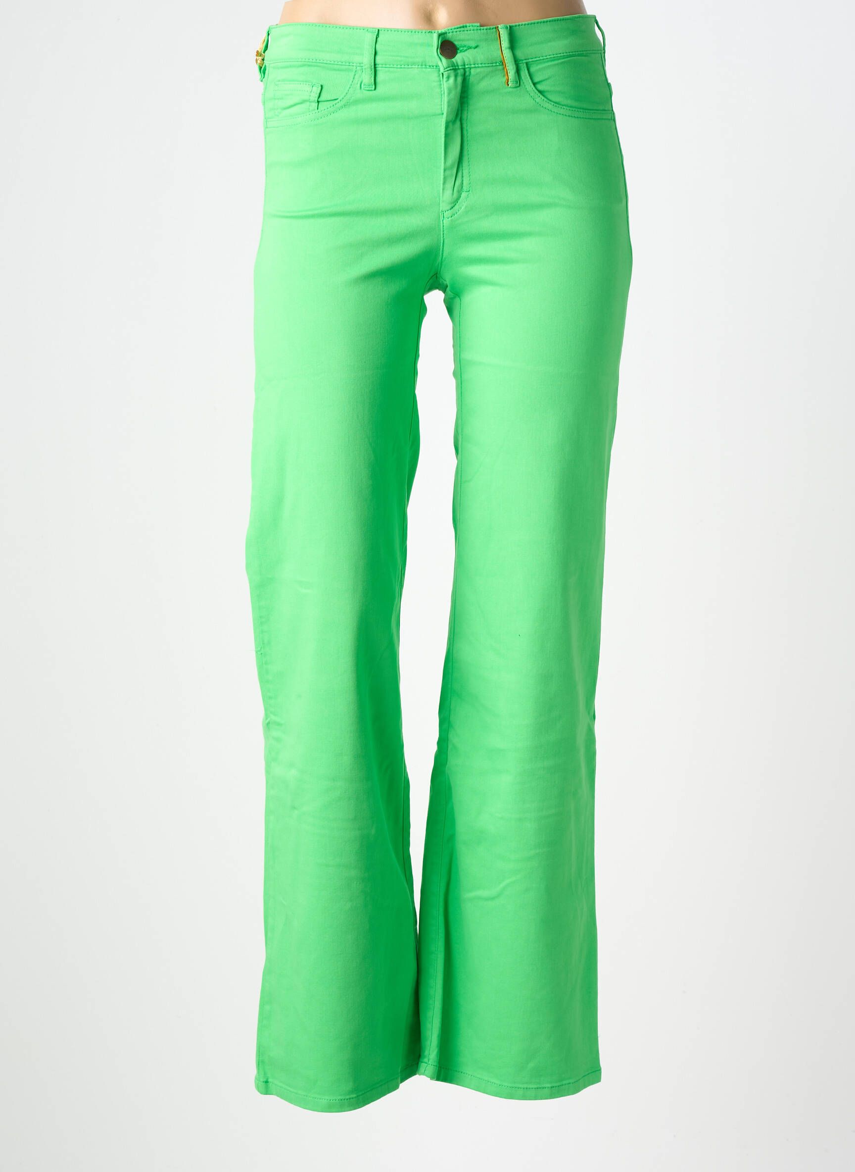 Pantalon drept elasticitate mărime normală verde COUTURIST femeie