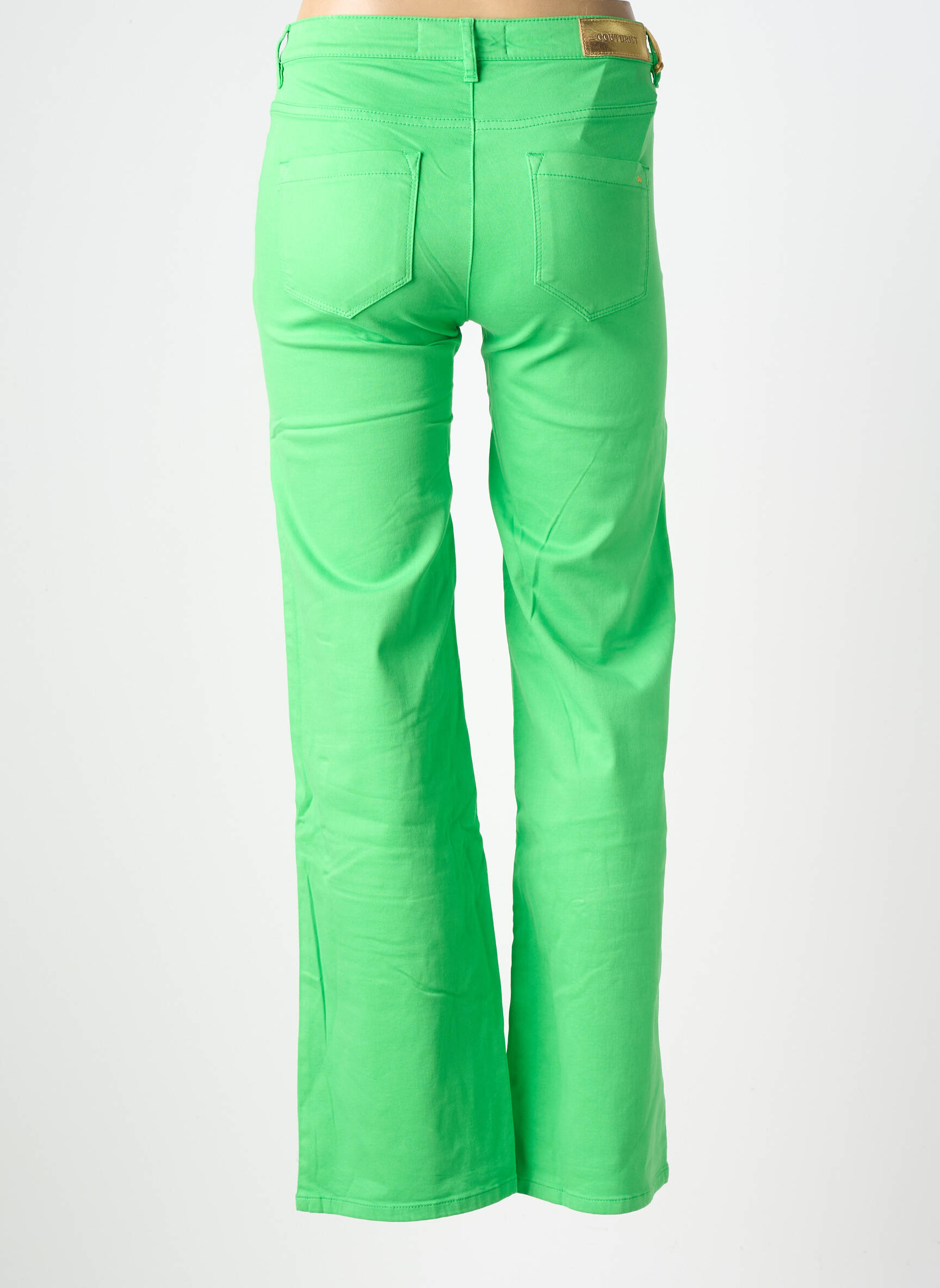 Pantalon drept elasticitate mărime normală verde COUTURIST femeie