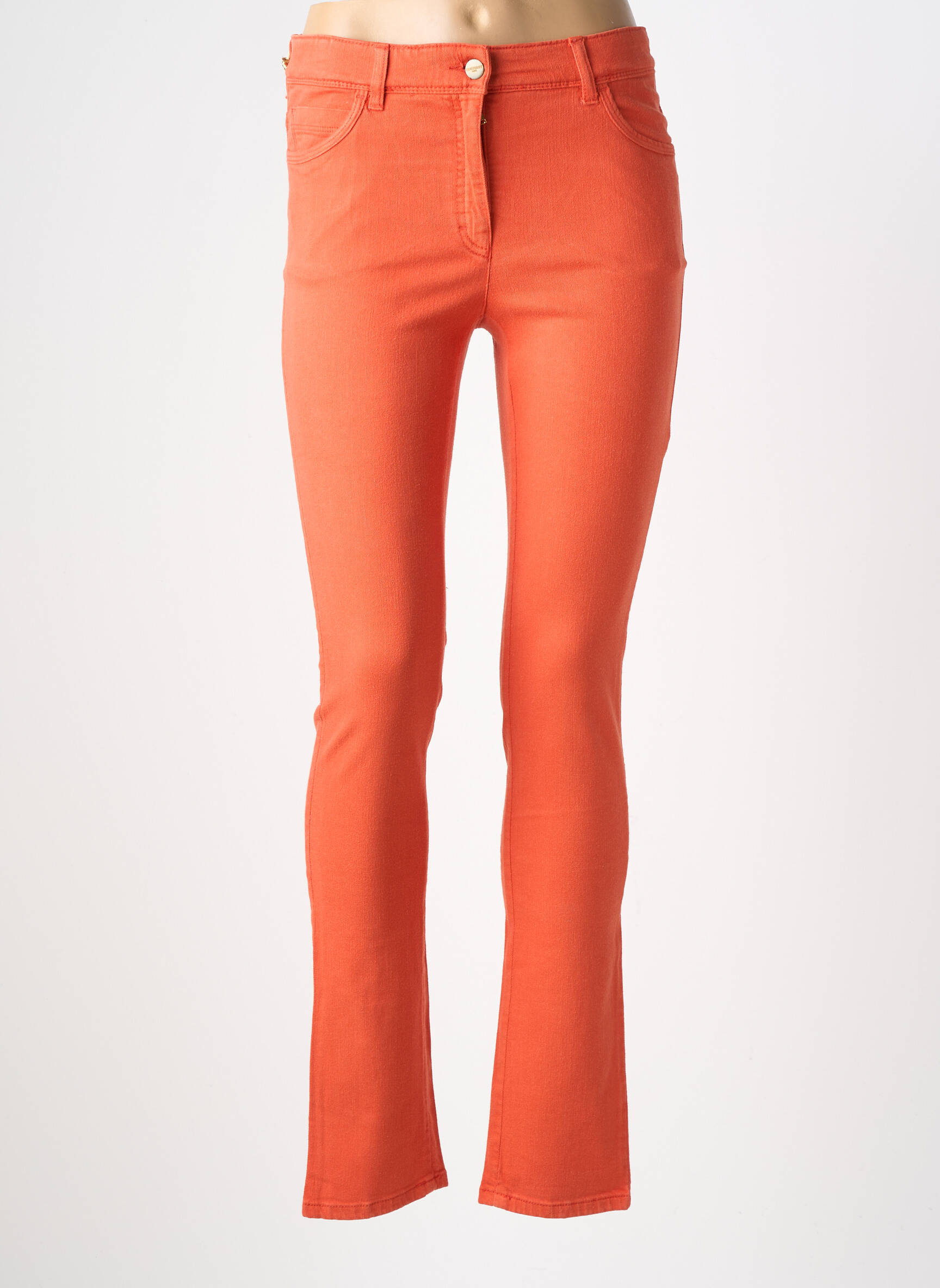 Pantalon slim elasticitate mărime normală portocalie COUTURIST femeie