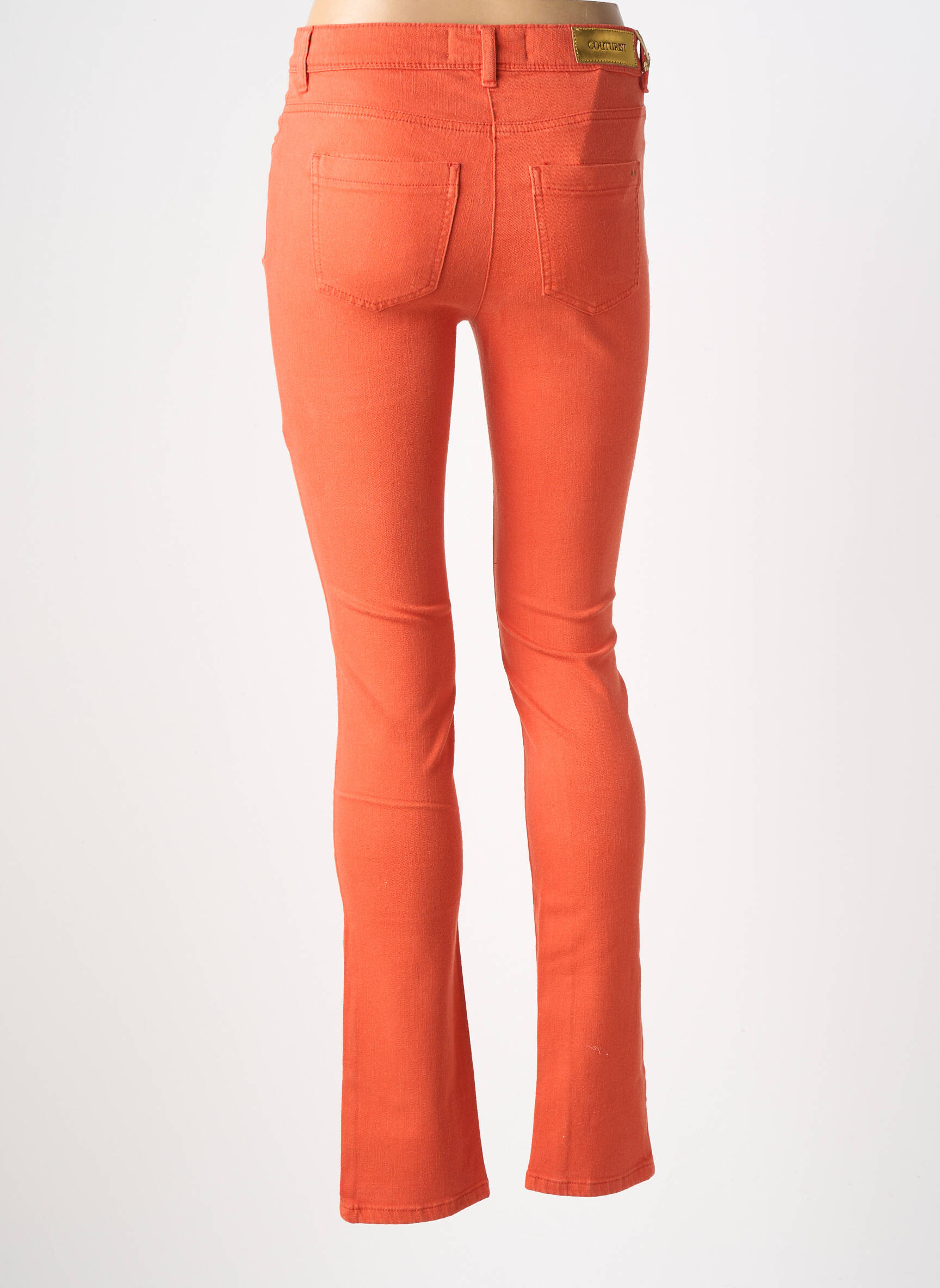Pantalon slim elasticitate mărime normală portocalie COUTURIST femeie