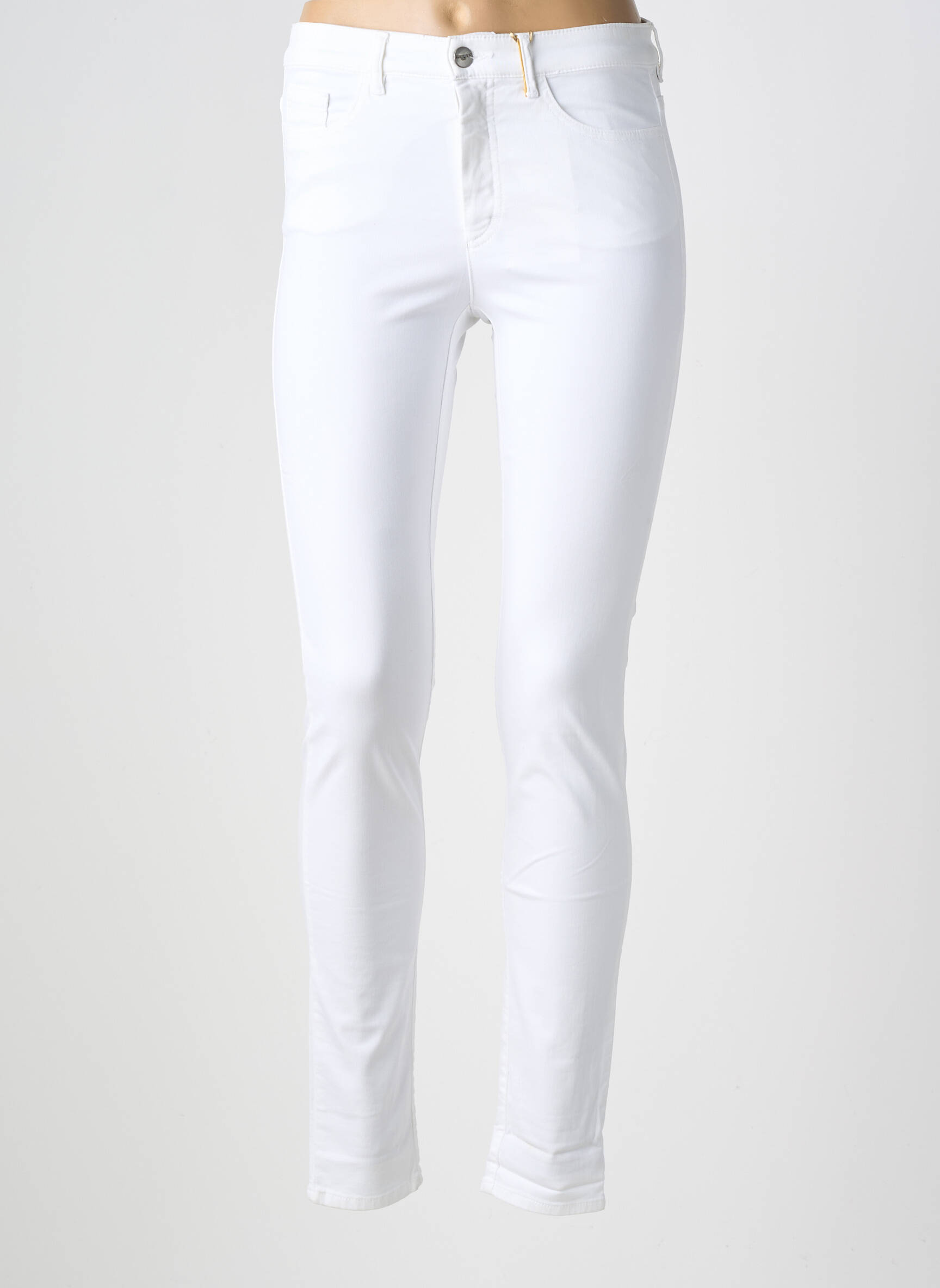 Pantalon slim elasticitate mărime normală alb COUTURIST femeie