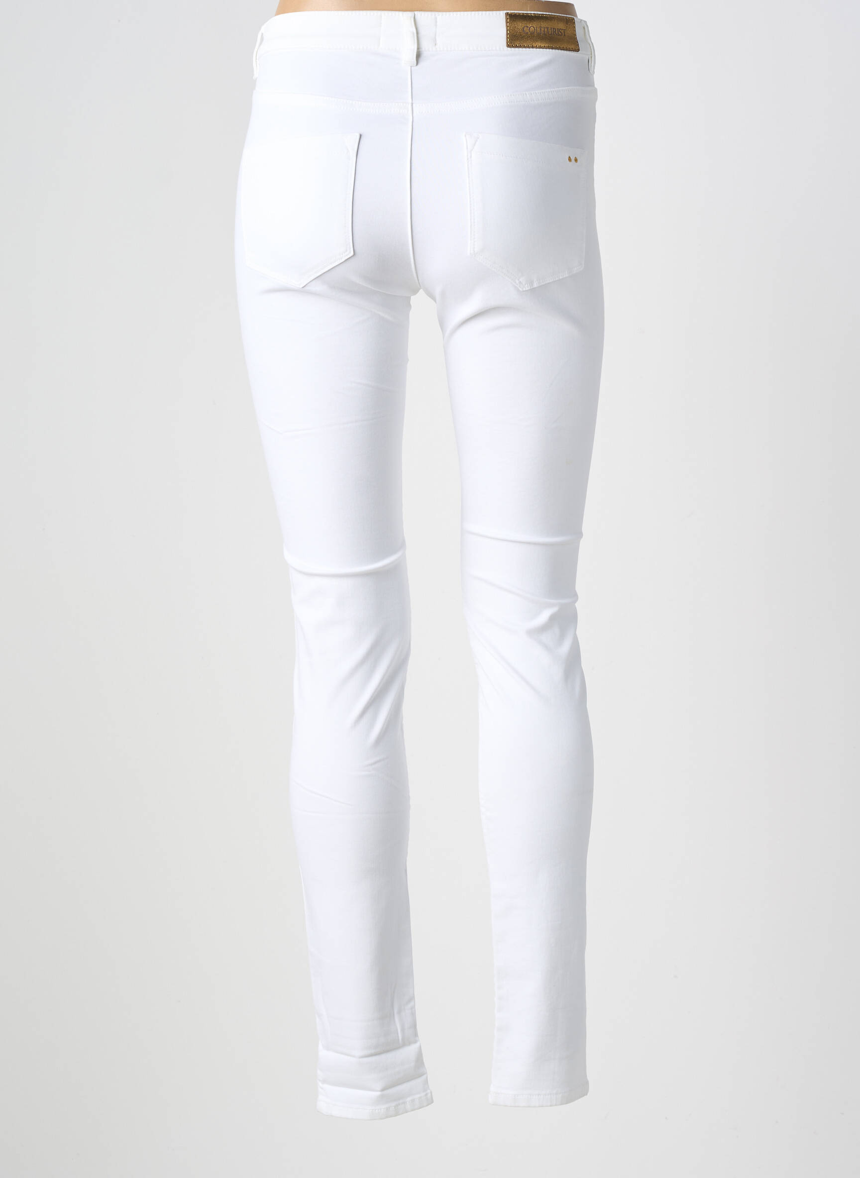 Pantalon slim elasticitate mărime normală alb COUTURIST femeie