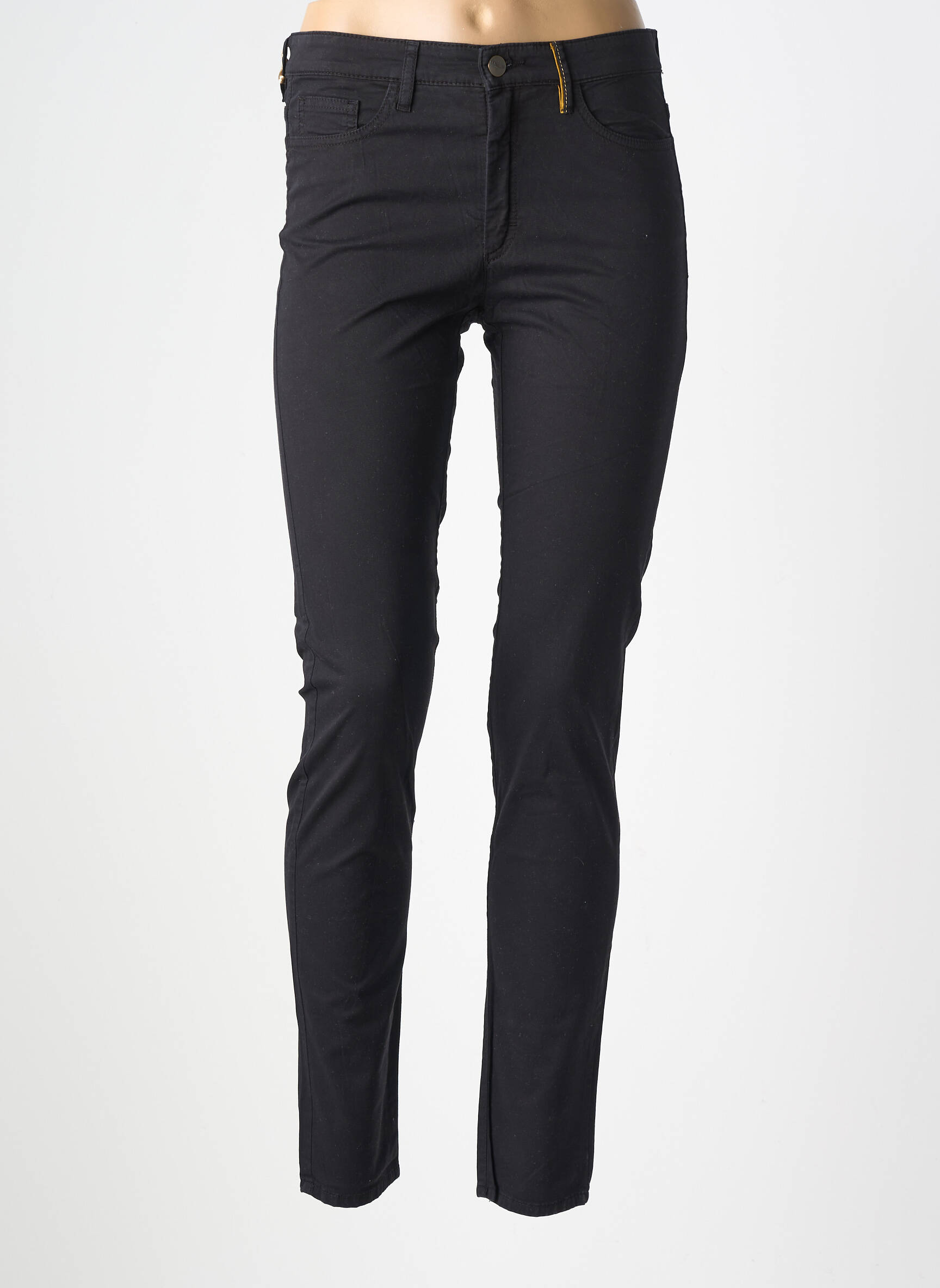 Pantalon slim țesătură poplin mărime normală negru COUTURIST femeie