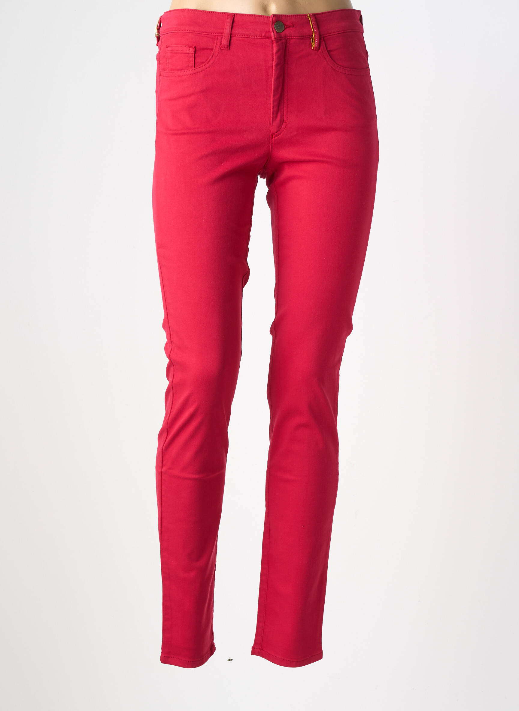 Pantalon slim țesătură poplin mărime normală roșu COUTURIST femeie