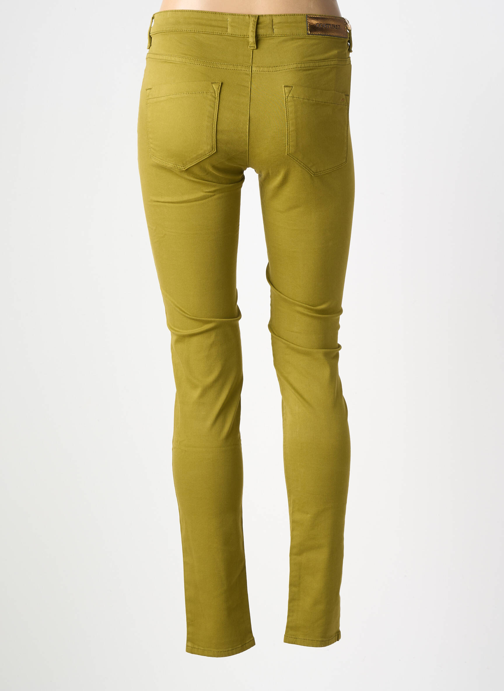 Pantalon slim țesătură poplin mărime normală verde COUTURIST femeie