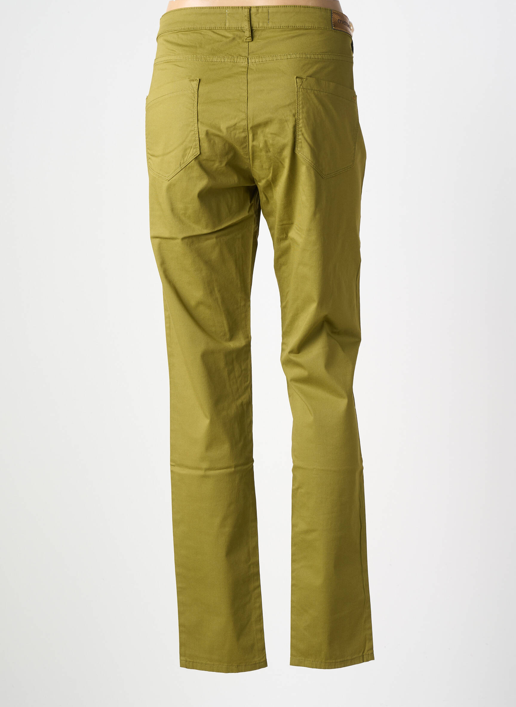 Pantalon slim țesătură poplin mărime normală verde COUTURIST femeie