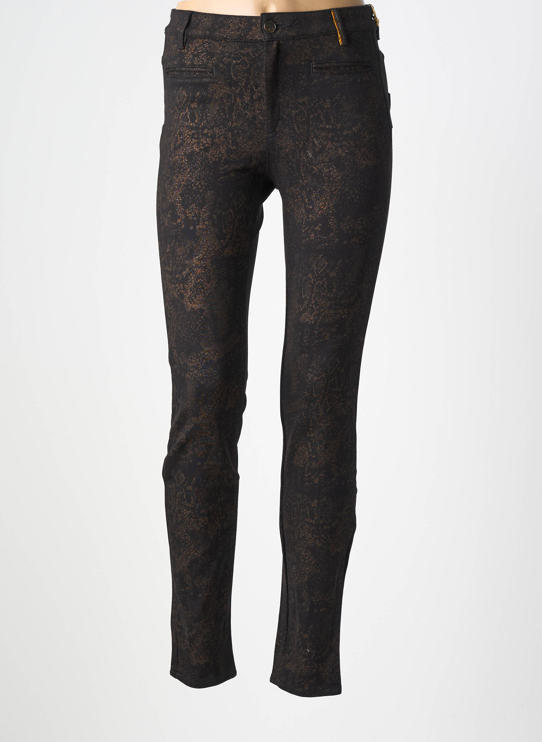 Pantalon slim elasticitate mărime normală negru COUTURIST femeie