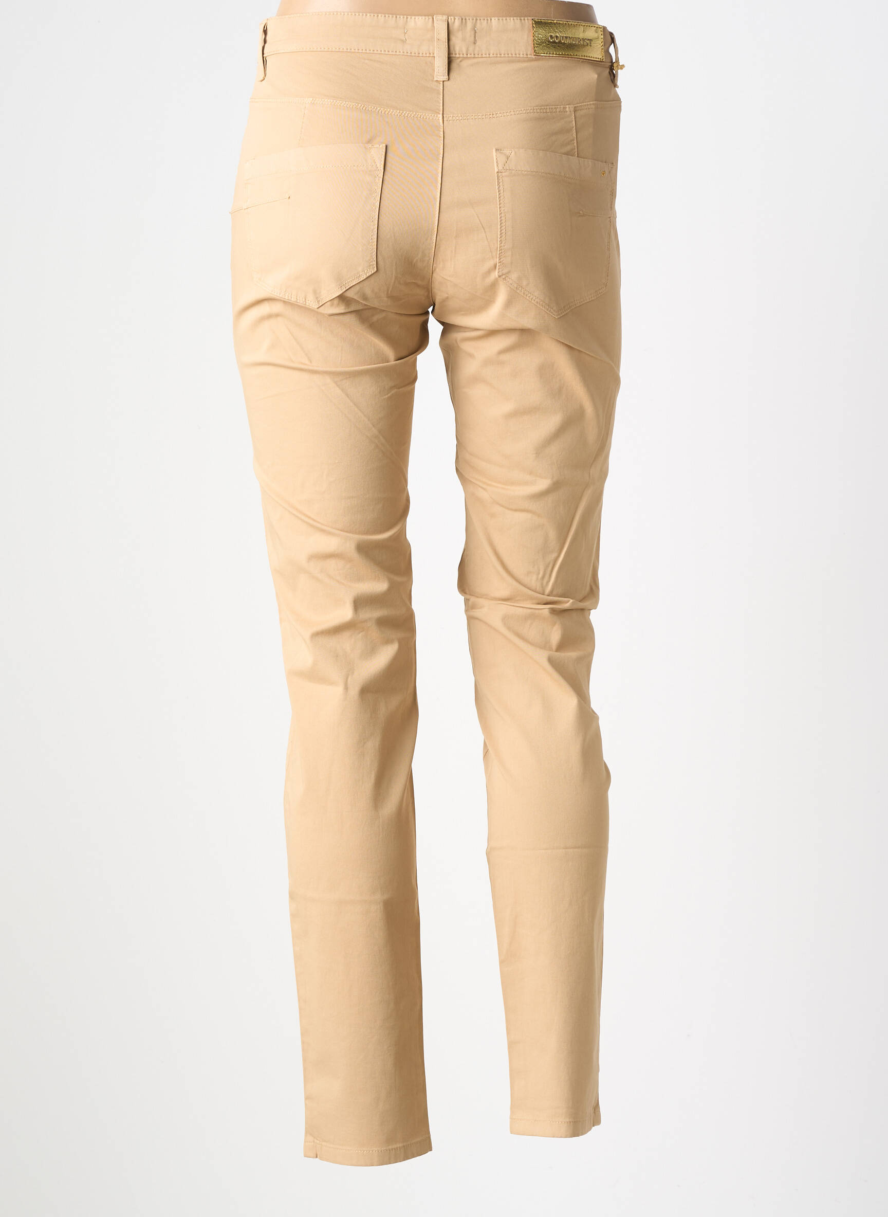 Pantalon slim țesătură poplin mărime normală bej COUTURIST femeie
