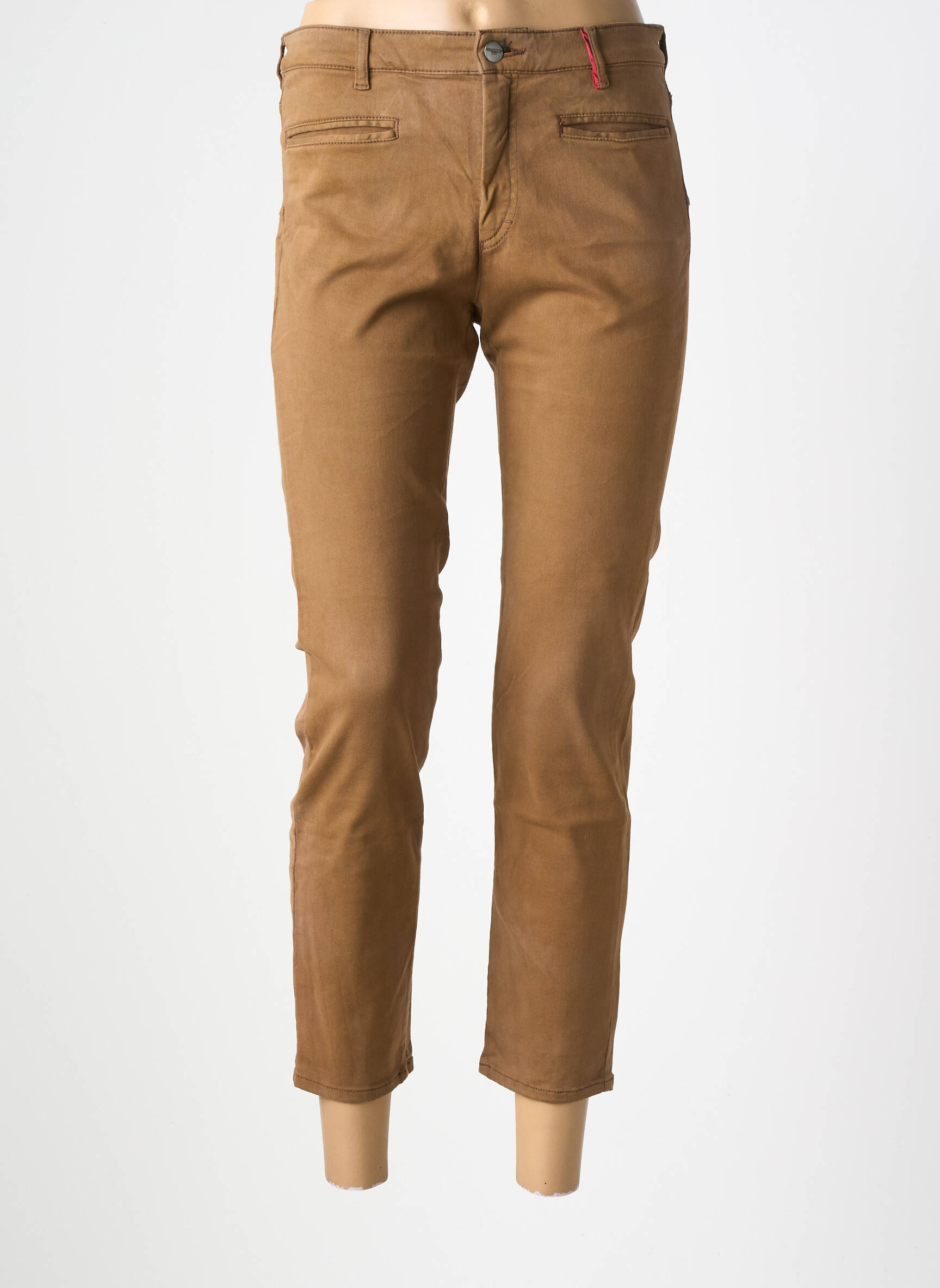 Pantalon 7/8 elasticitate mărime normală maro COUTURIST femeie