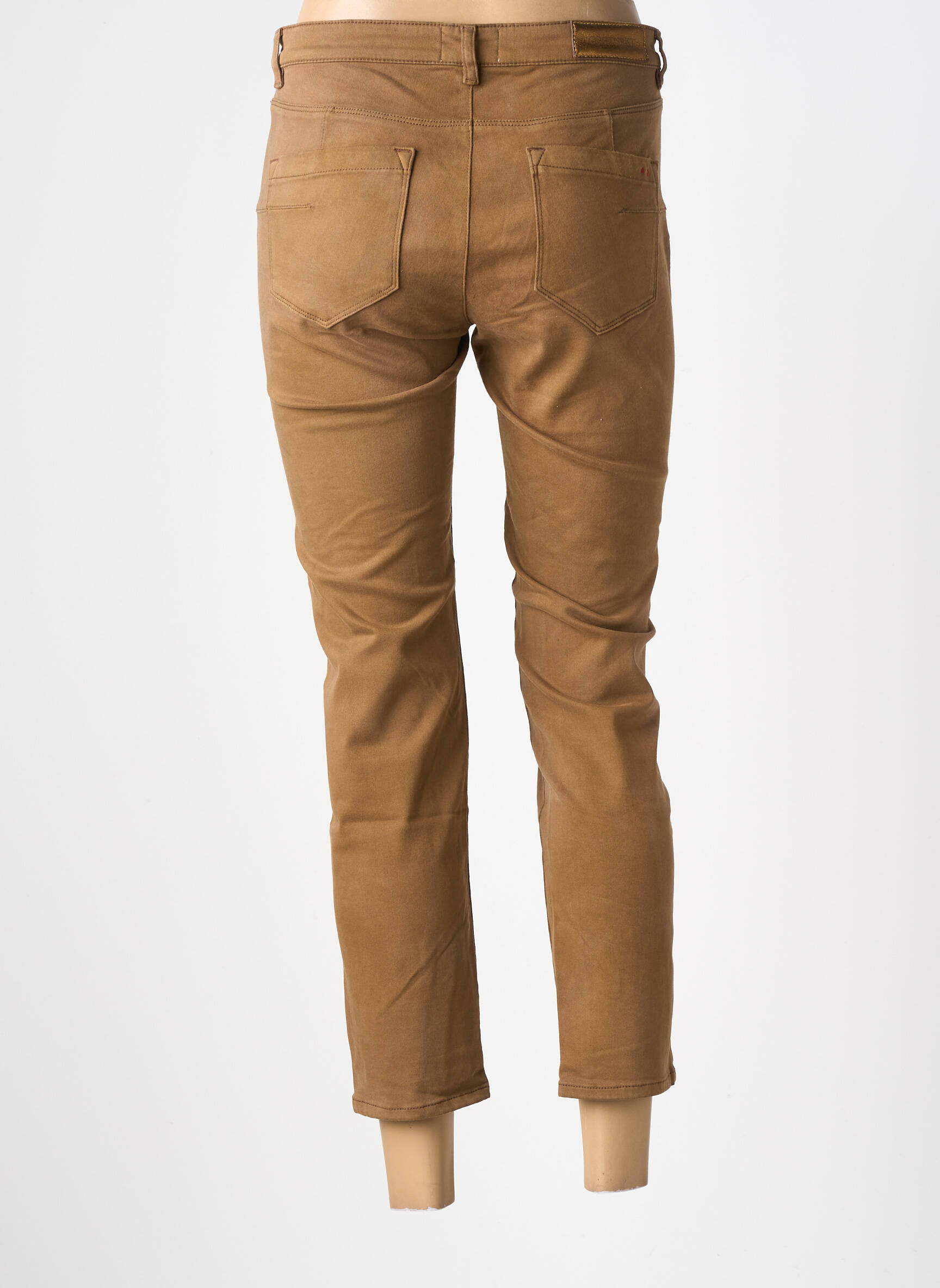 Pantalon 7/8 elasticitate mărime normală maro COUTURIST femeie