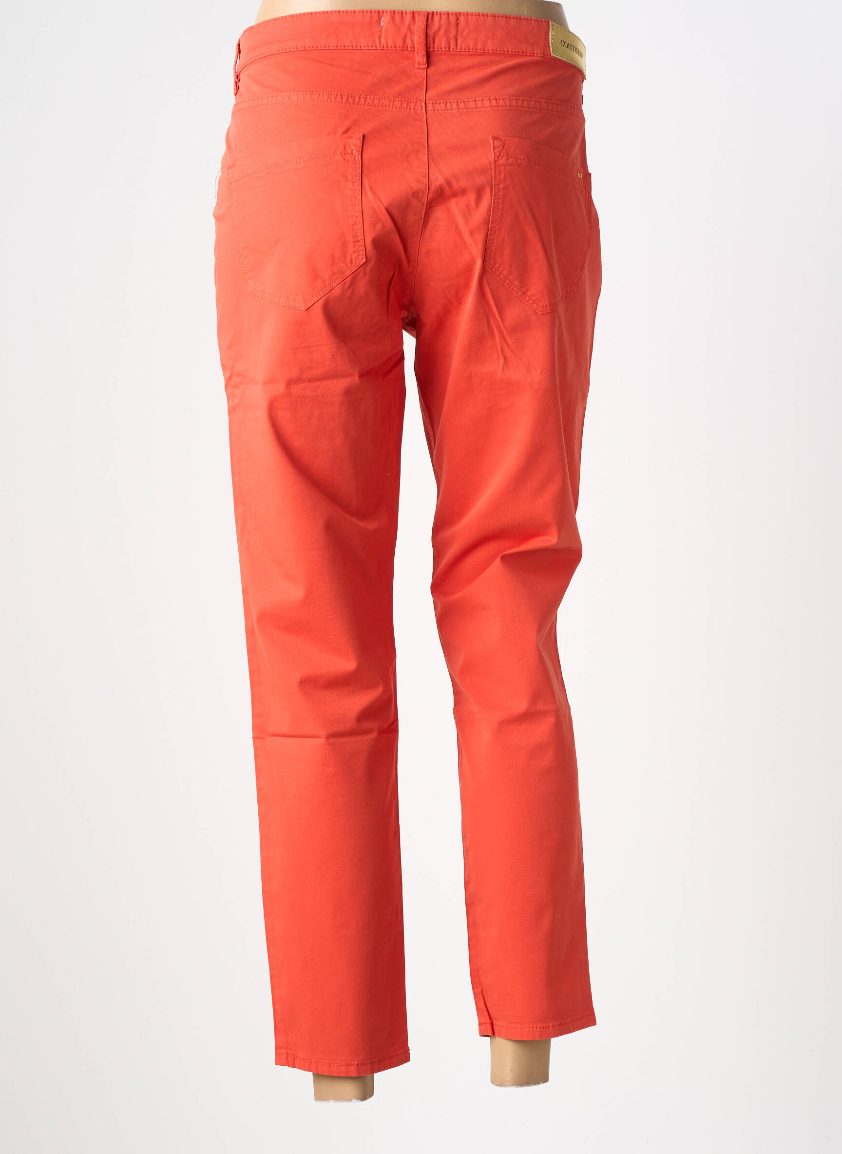 Pantalon 7/8 elasticitate mărime normală portocalie COUTURIST femeie