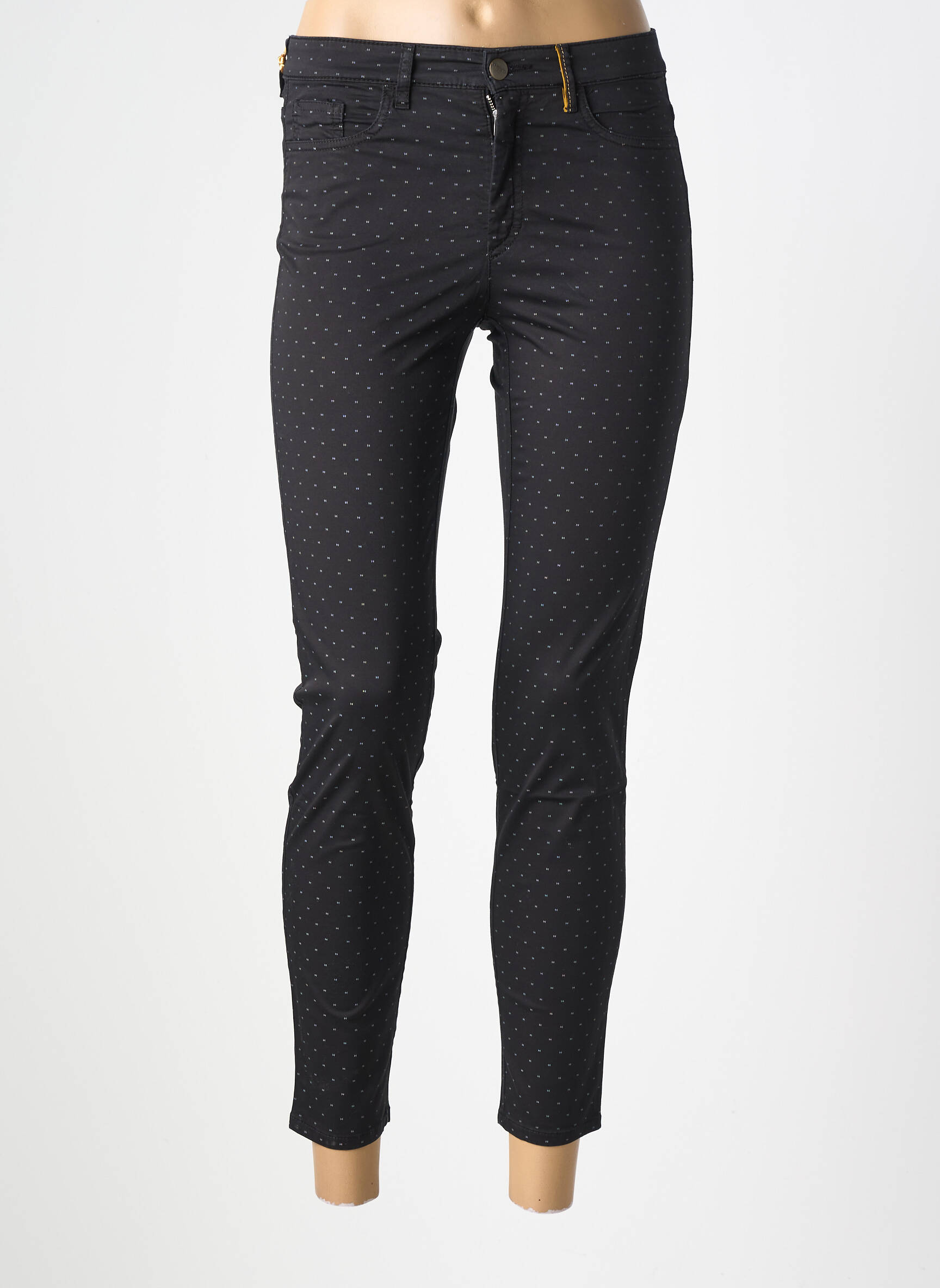 Pantalon 7/8 elasticitate mărime normală negru COUTURIST femeie