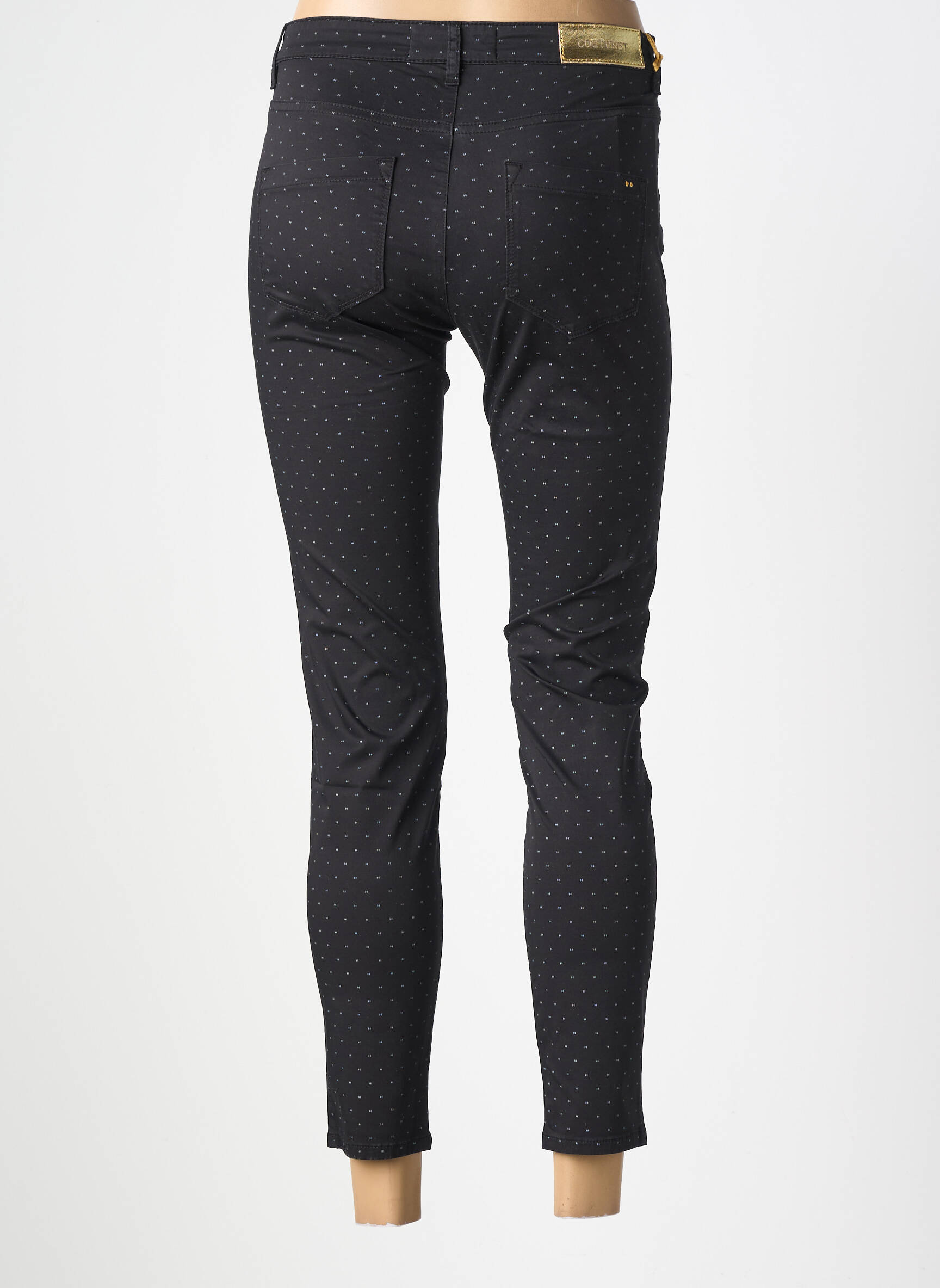 Pantalon 7/8 elasticitate mărime normală negru COUTURIST femeie