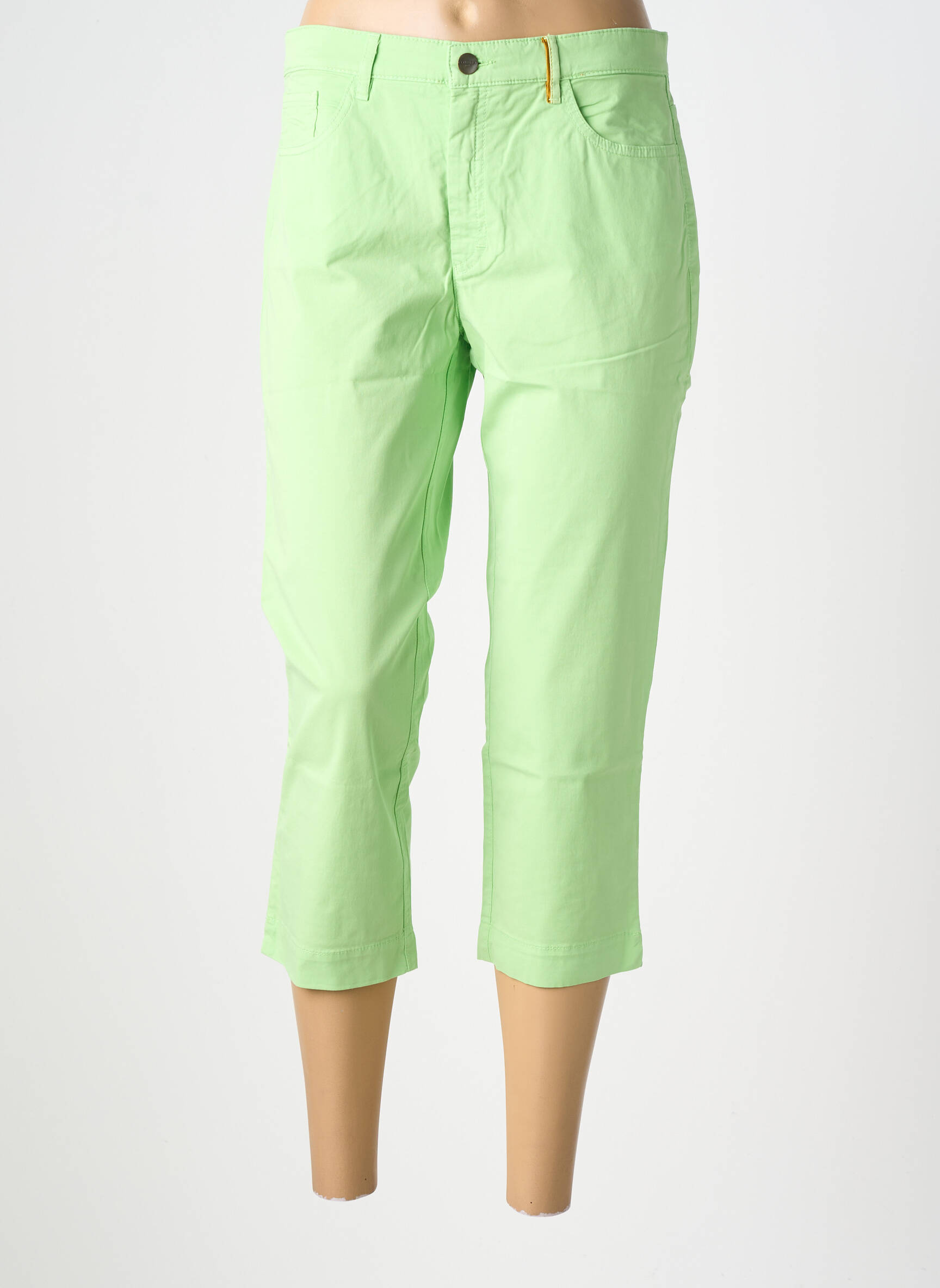 Pantalon trei sferturi țesătură poplin mărime normală verde COUTURIST femeie